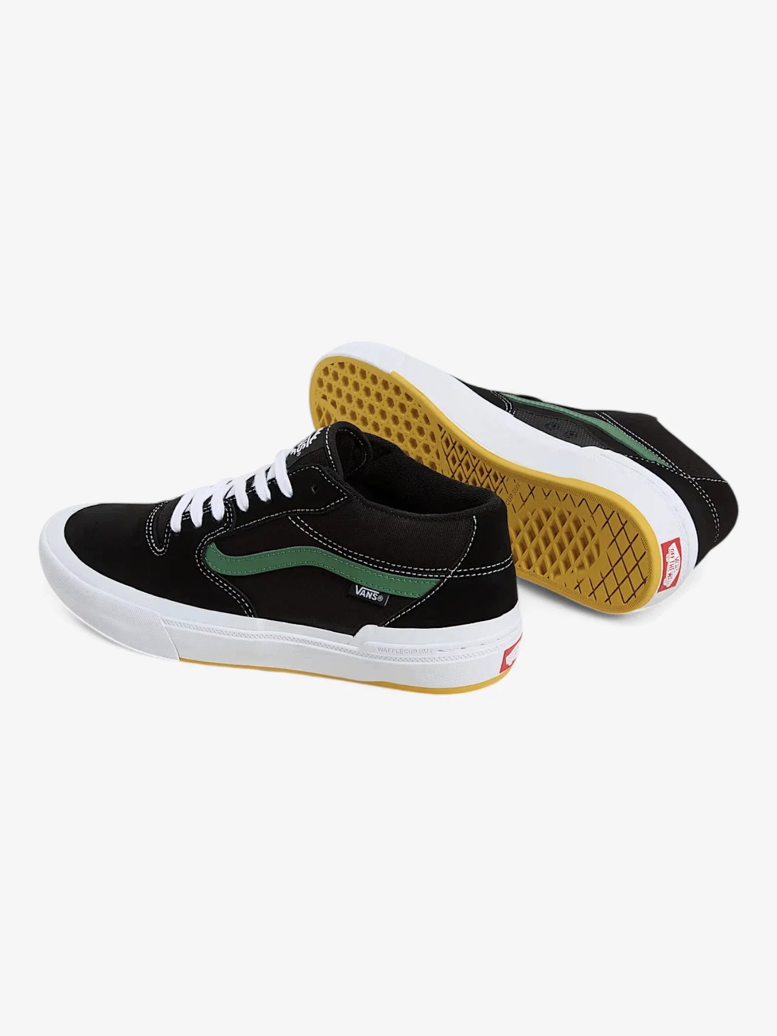 Vans BMX Style 114 Skate Shoes for Men - Black, Green & Yellow | Comfortable Sneakers for Skateboarding, BMX Riding & Casual Wear