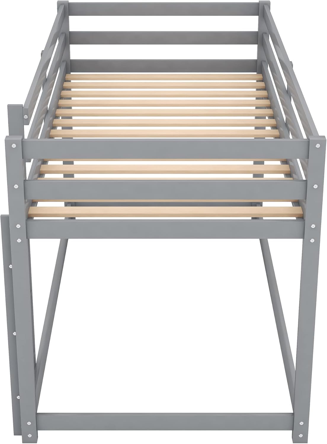 MERITLINE Twin Over Twin Bunk Bed for Kids - Detachable Wooden Bunk Bed Frame with Guardrails - Space Saving Bedroom Furniture for Small Rooms, Dorms, and Shared Kids' Bedrooms