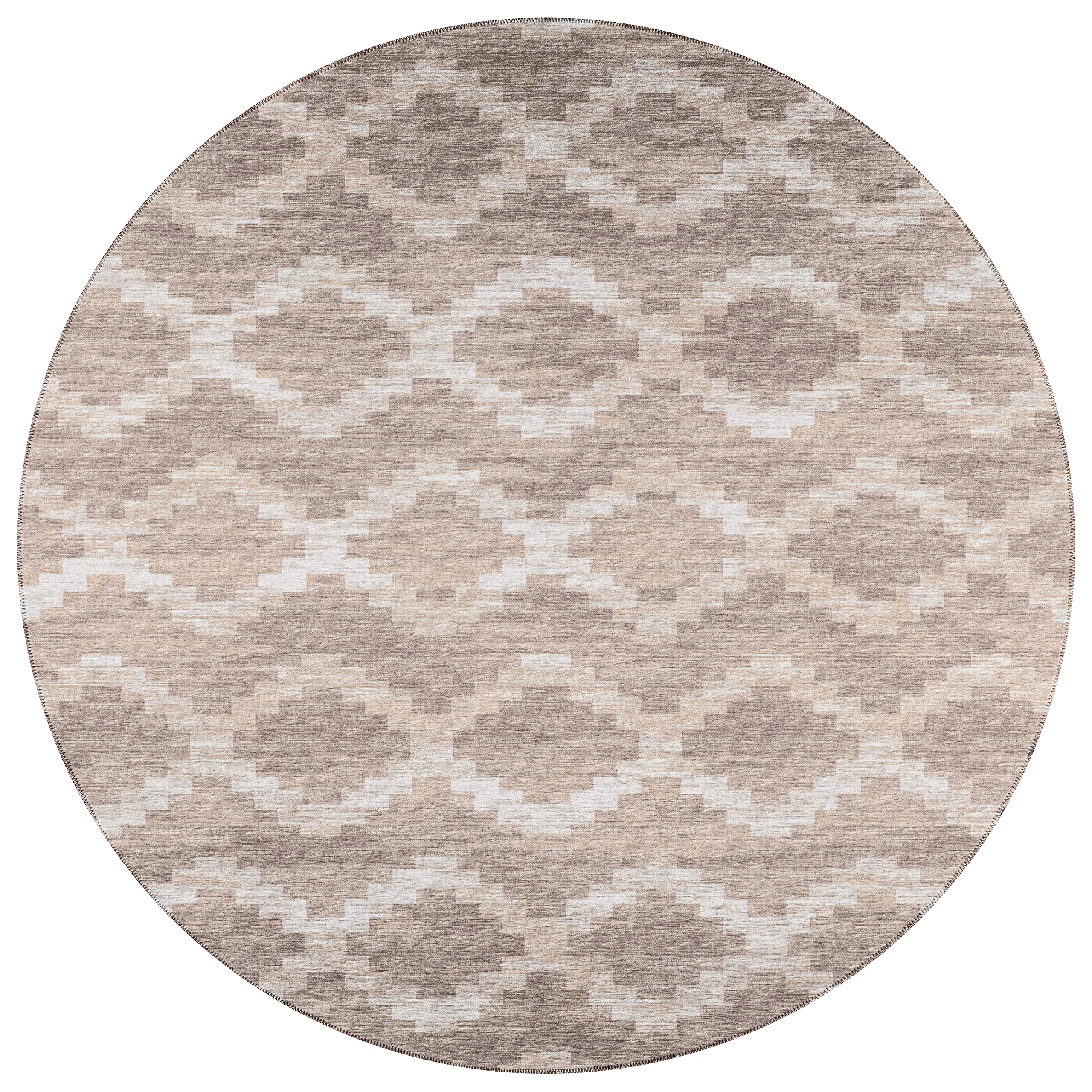 Addison Rugs Yuma AYU39 Tan 8' x 8' Square Area Rug - Soft & Durable for Living Room, Bedroom, or Office Decor