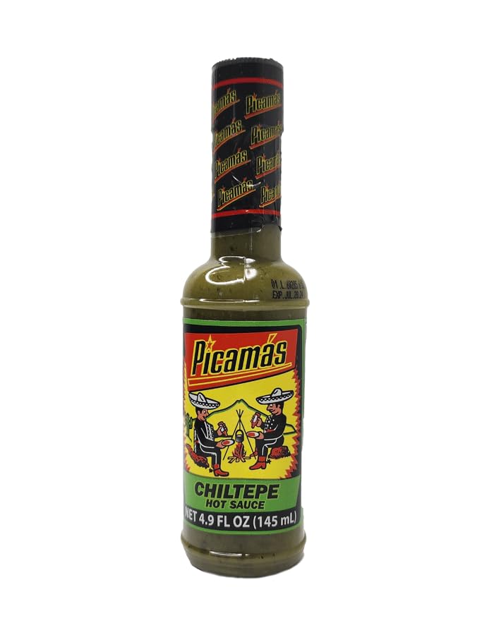 PICAMAS - Chiltepe Green Hot Sauce 4.9oz (Pack of 3) - Authentic Guatemalan Spicy Condiment for Tacos, Burritos, Wings & Cooking