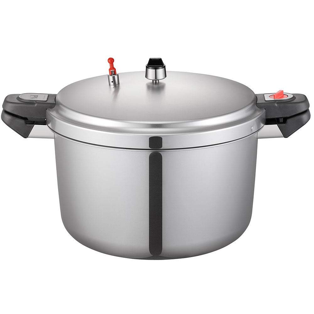20-Serving Commercial Pressure Cooker - Silver Aluminum & Plastic for Fast Cooking | Perfect for Restaurants, Catering & Large Family Meals