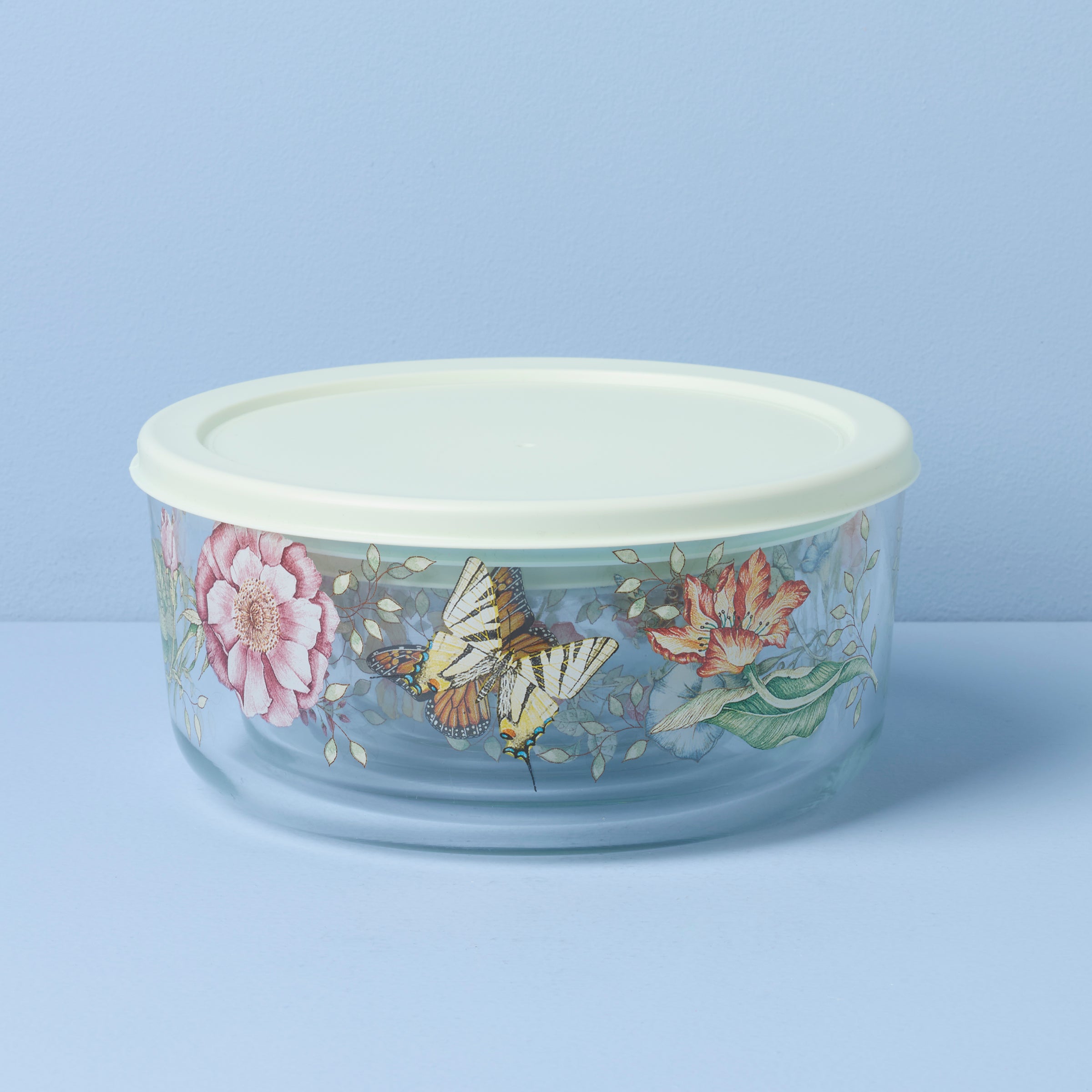 Butterfly Meadow Glass Food Storage Containers Set of 4 - Airtight Kitchen Organizers for Meal Prep, Leftovers & Pantry Storage