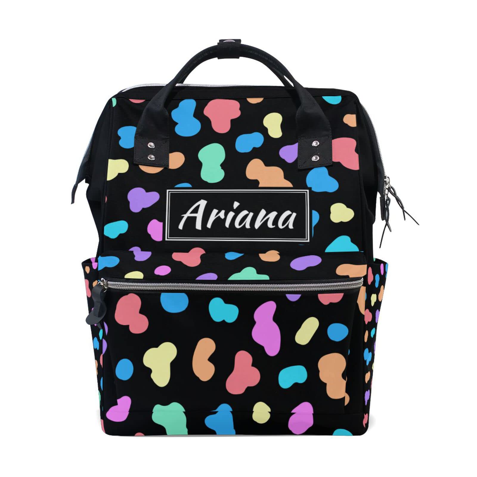 Custom Color Cow Diaper Backpack - Large Capacity Baby Nappy Changing Bag for Travel | Personalized Mommy & Daddy Backpack for Boys & Girls | Perfect for Daycare, Outings & Family Trips