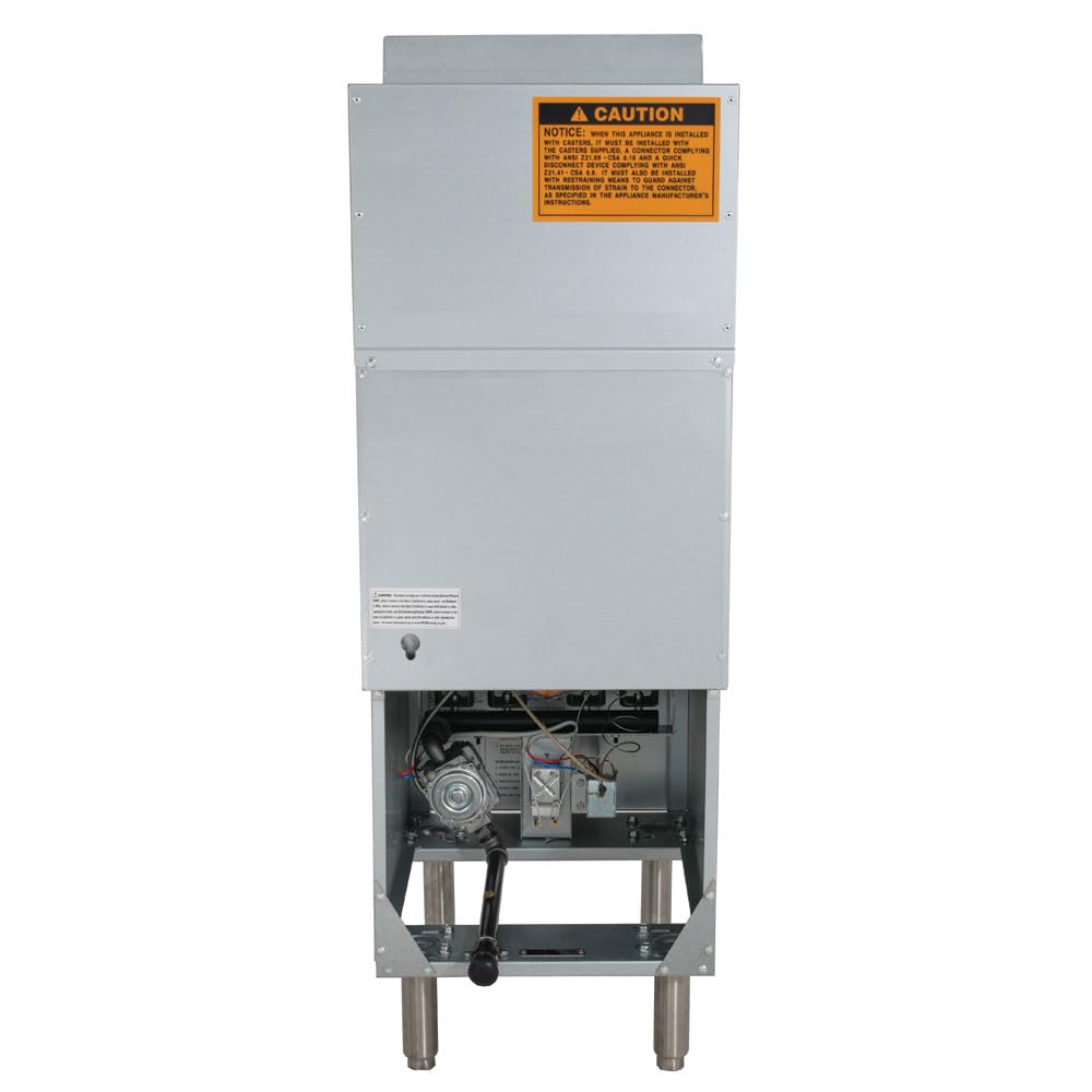 Kratos 50 lb. Commercial Gas Floor Fryer - Stainless Steel Deep Fryer for Restaurants with 4 Heating Tubes & 120,000 BTU - Liquid Propane (29Y-011-LP) - Perfect for Fast Food Chains, Diners & High-Volume Cooking