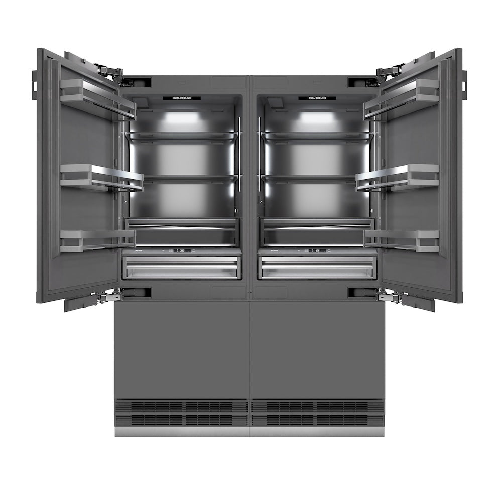 ZLINE 60 Inch 32.2 cu ft Built-In French Door Refrigerator with Bottom Freezer, Water Dispenser & Ice Maker - Graphite Gray Interior (GRBIV 60) | Perfect for Modern Kitchens, Open Concept Homes & Luxury Appliances