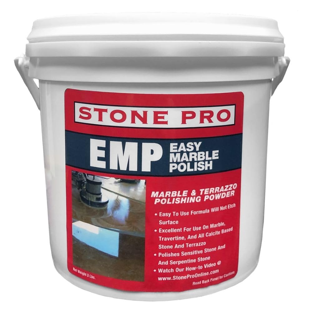 Stone Pro EMP (Easy Marble Polish) Powder - 3 lb | Marble Polishing Compound for Countertops, Floors & Surfaces | Restores Shine & Removes Stains | Professional-Grade Stone Care Solution