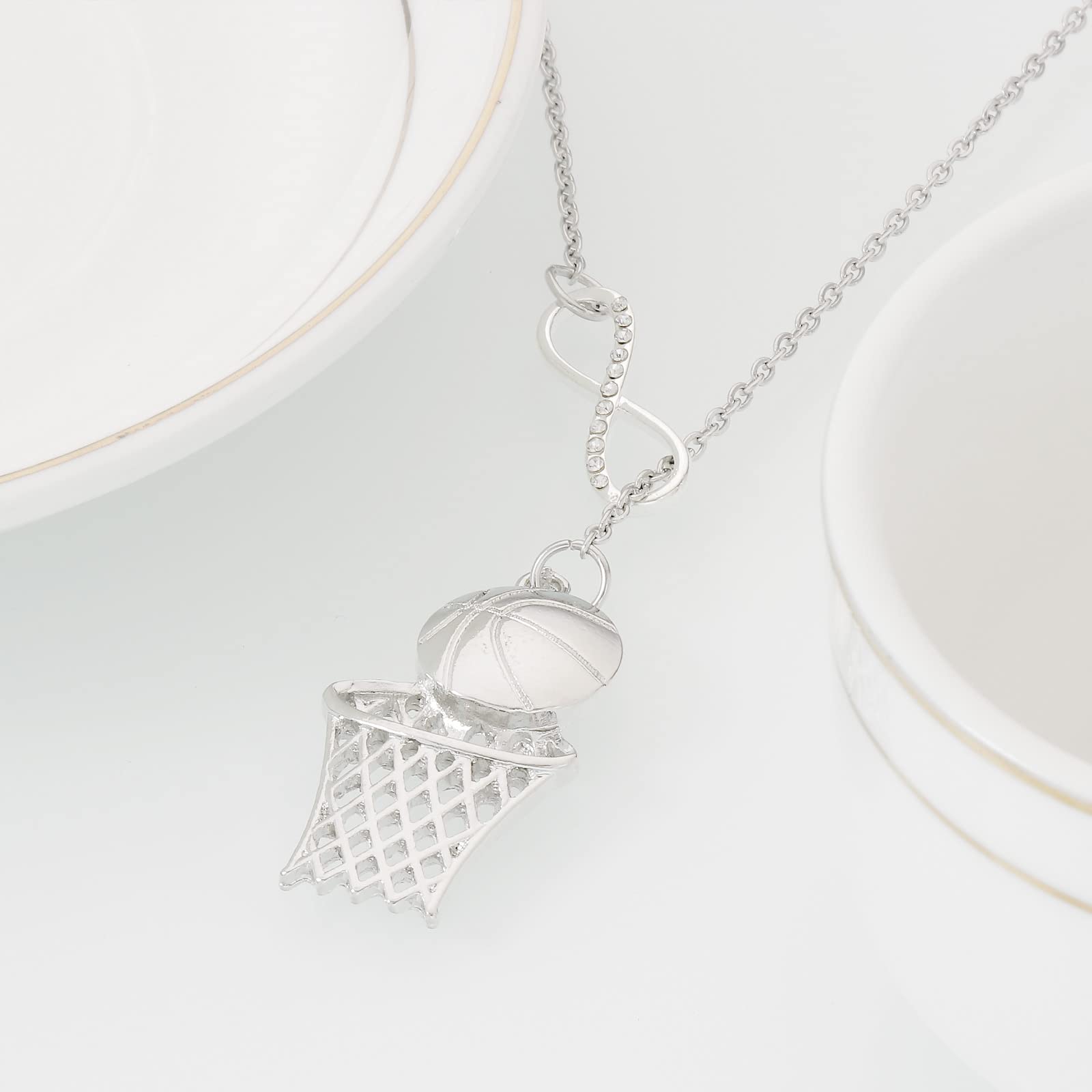 HUTIMY Sterling Silver Basketball Pendant Necklace - Best Gift for Teen Girls & Women Basketball Players - Inspirational Sports Jewelry for Players, Coaches & Fans - Perfect for Games, Training & Everyday Wear