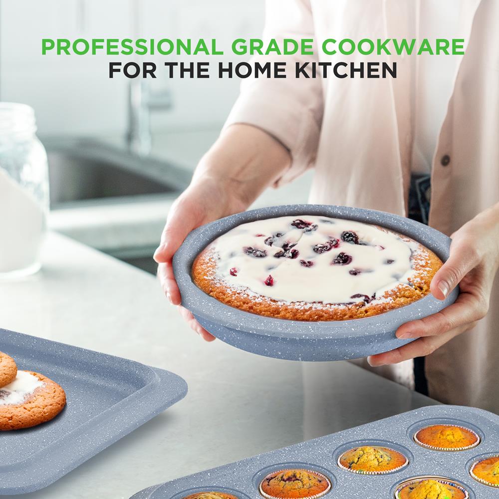 Premium 12-Piece Non-Stick Cookware and Bakeware Set for Home Kitchen - Pots, Pans, Baking Sheets for Cooking, Roasting & Baking | Perfect for Family Dinners, Holiday Meals & Professional Chefs