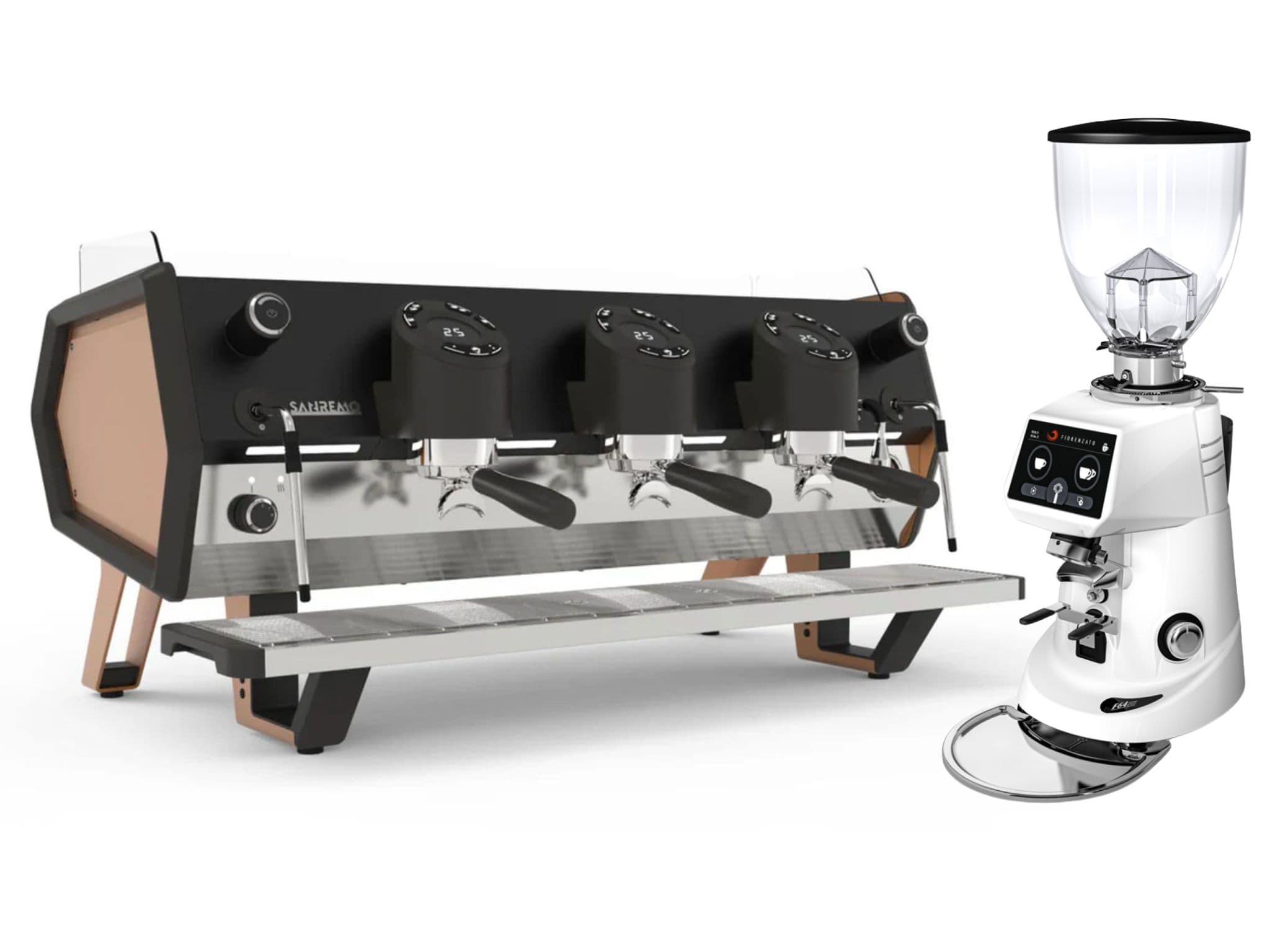 Sanremo D8 Espresso Machine & Fiorenzato F64 Evo Grinder Bundle - Professional Coffee Bar Setup for Home & Cafe Use