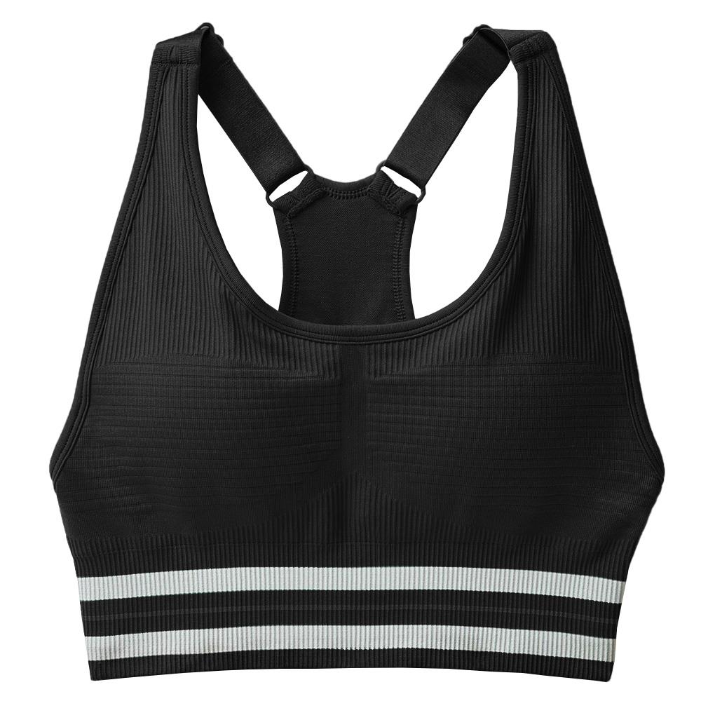 Fila Women's Casa Lucky Ace Seamless Sports Bra - Black | High Support Workout Bra for Running, Yoga & Gym | Breathable & Comfortable Activewear