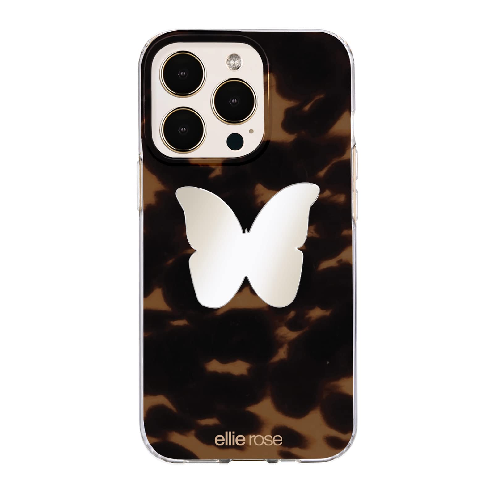 Ellie Rose Stick-On Mirror Decal for Smartphone - Butterfly Design Phone Charm Sticker | Perfect for Selfies, Makeup Touch-Ups & Phone Decoration