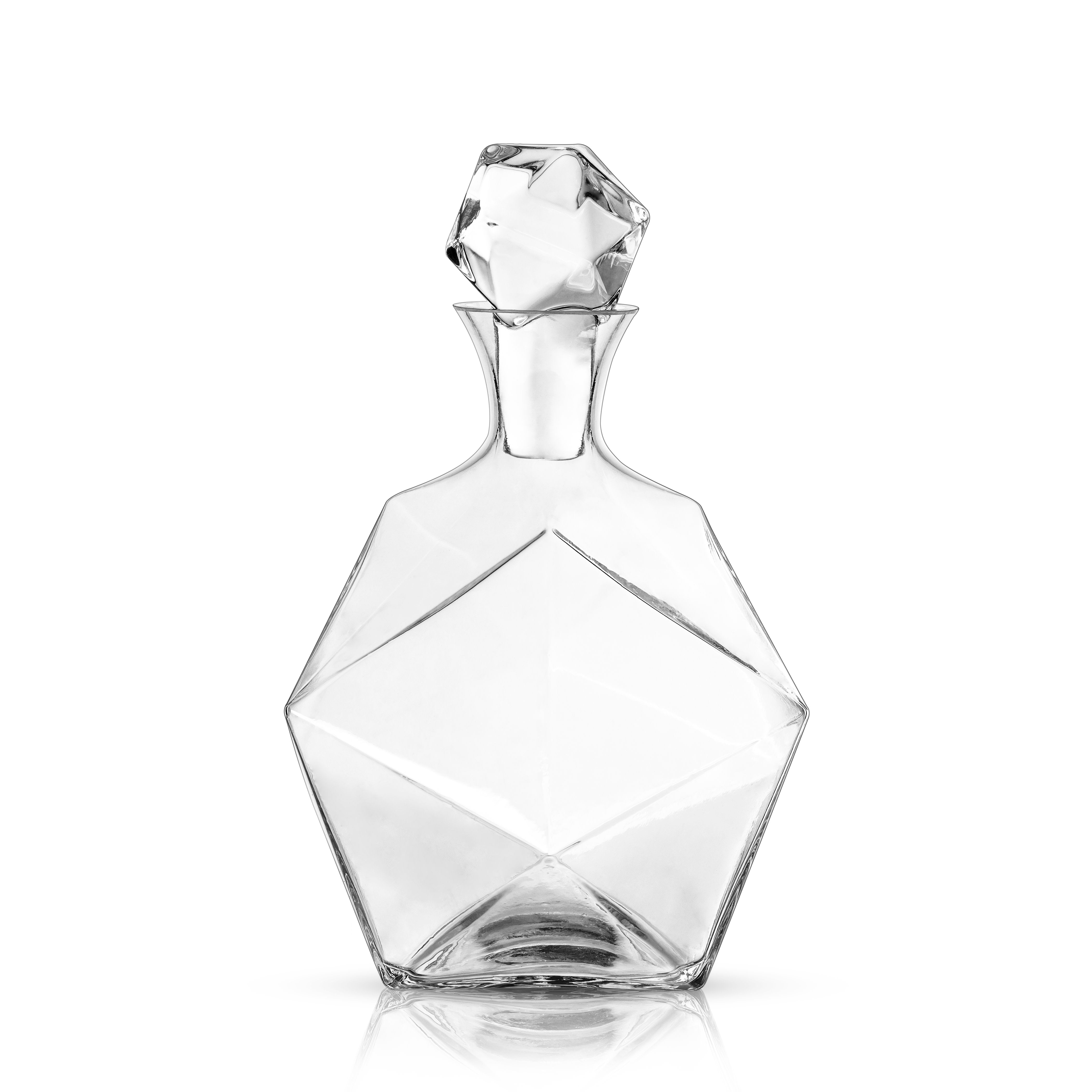 Elegant Seneca Faceted Crystal Liquor Decanter Set - Premium Glass Whiskey & Wine Decanter with Geometric Cut Design - Perfect for Home Bar, Dinner Parties & Gift Giving