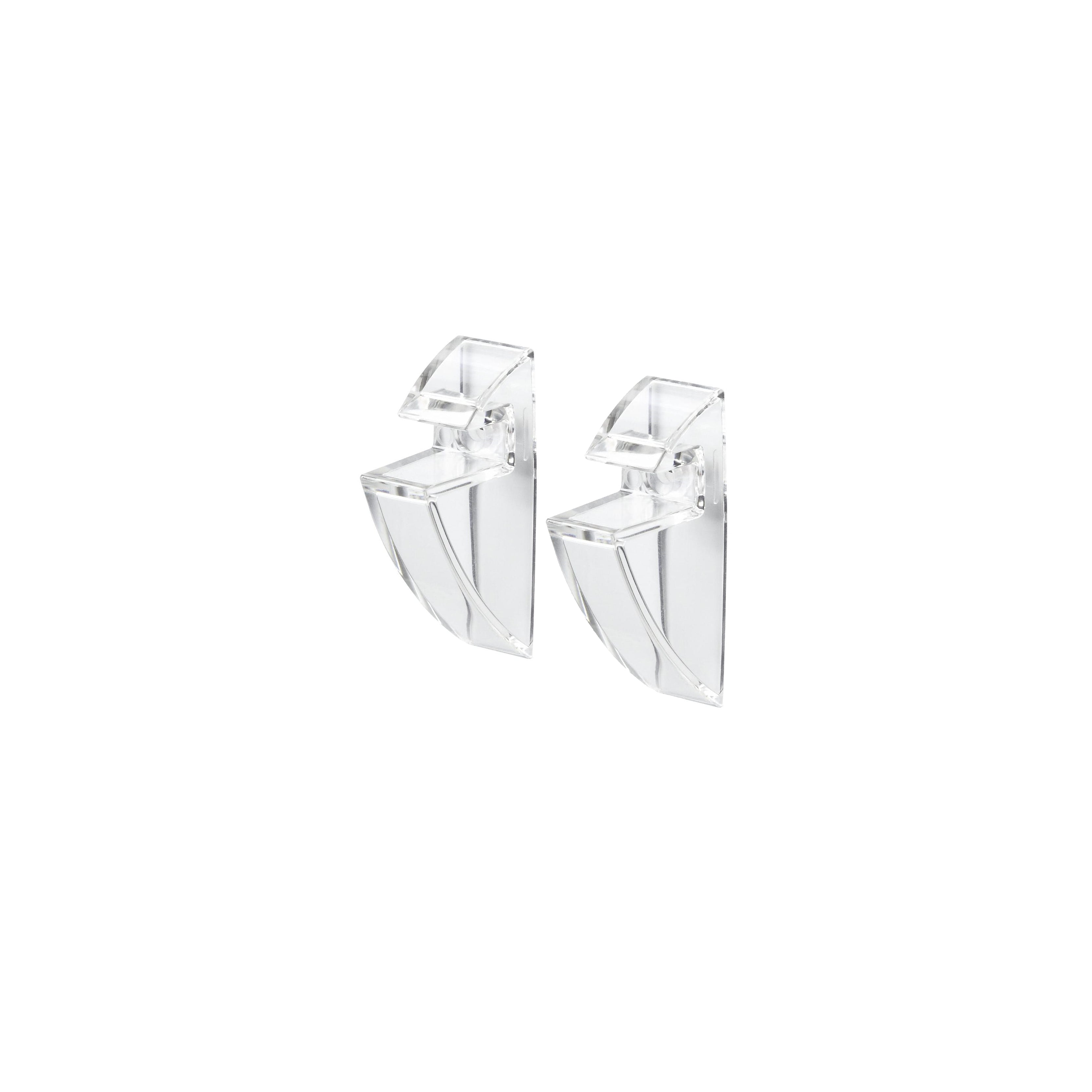 CLIP Glass Shelf Support Set - Heavy Duty Brackets for Floating Shelves - Perfect for Kitchen, Bathroom & Living Room Organization