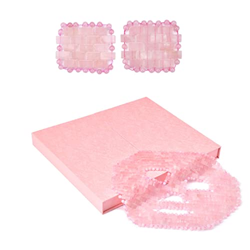 Ideayard 100% Natural Jade Mini Eye Mask & Jade Face Mask - Soothing Rose Quartz Eye & Facial Mask for Relaxation & Skincare - Perfect for Spa, Home Use & Travel