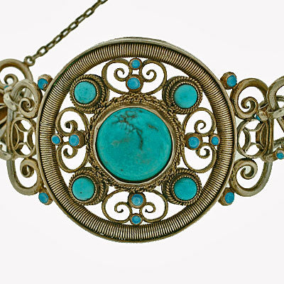 Handmade Sterling Silver & Persian Turquoise Bracelet for Women - Boho Chic Jewelry for Everyday Wear, Gifts & Special Occasions