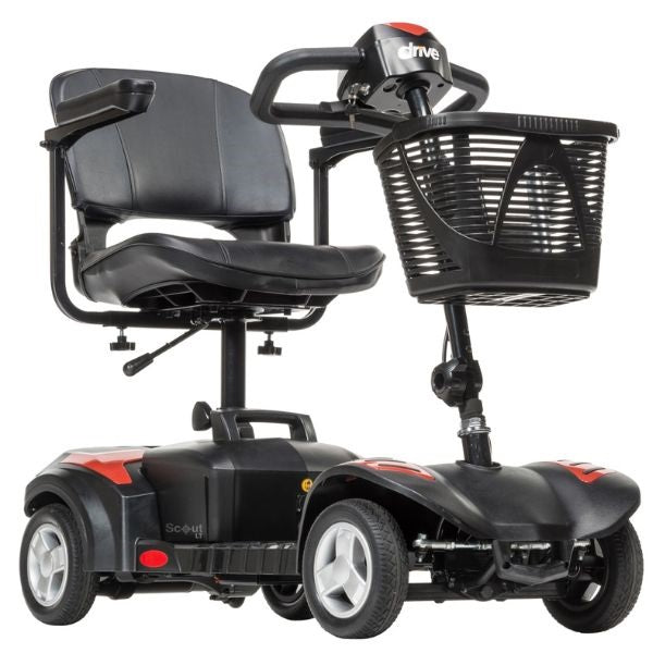 Drive Medical Scout LT 4 Compact Travel Power Scooter - Lightweight Mobility Scooter for Adults & Seniors - Ideal for Shopping, Travel & Outdoor Activities