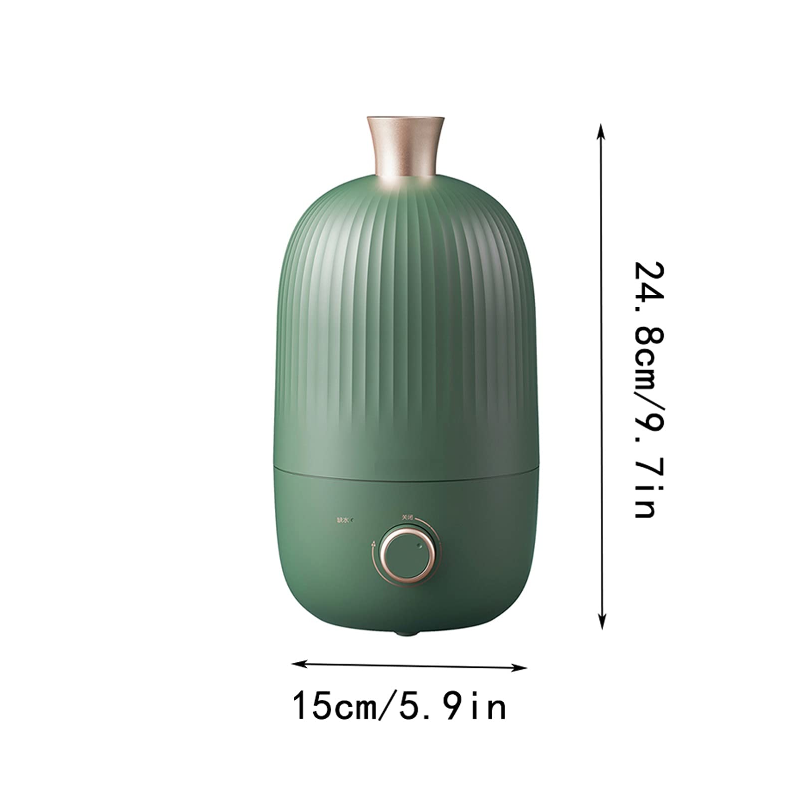 Green Cool Mist Humidifier - Ultrasonic Quiet Humidifier for Bedroom, Nightstand & Office - Small Space-Saving Air Vaporizer for Better Sleep, Dry Skin Relief & Home Comfort