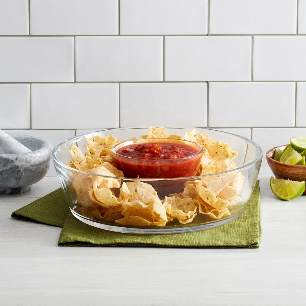 Premium Napoli Chip and Dip Set - 3-Piece Ceramic Serving Platter with Matching Bowls - Perfect for Parties, Game Nights & Entertaining Guests