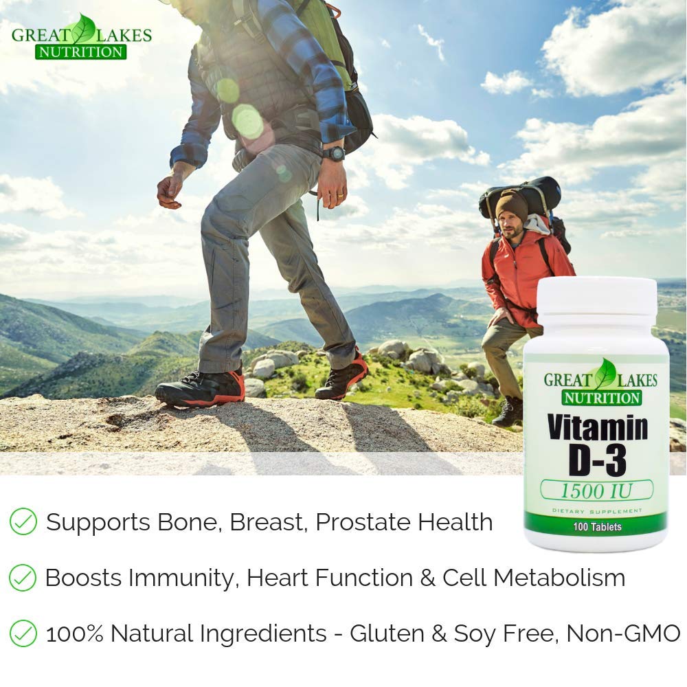 High Potency Vitamin D3 1,500 IU (3 Pack) - Supports Immune System & Bone Health - 300 Softgels by GL Nutrition - Ideal for Daily Supplement & Immune Support