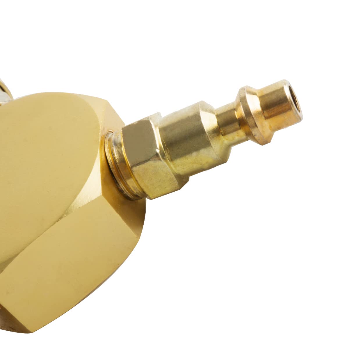 3-Way Air Splitter - 1/4 Inch NPT Hex Style Air Manifold with 3 Brass Industrial Couplers & Plugs - Air Compressor Hose Fittings - Perfect for Pneumatic Tools, Tire Inflation & Workshop Air Systems