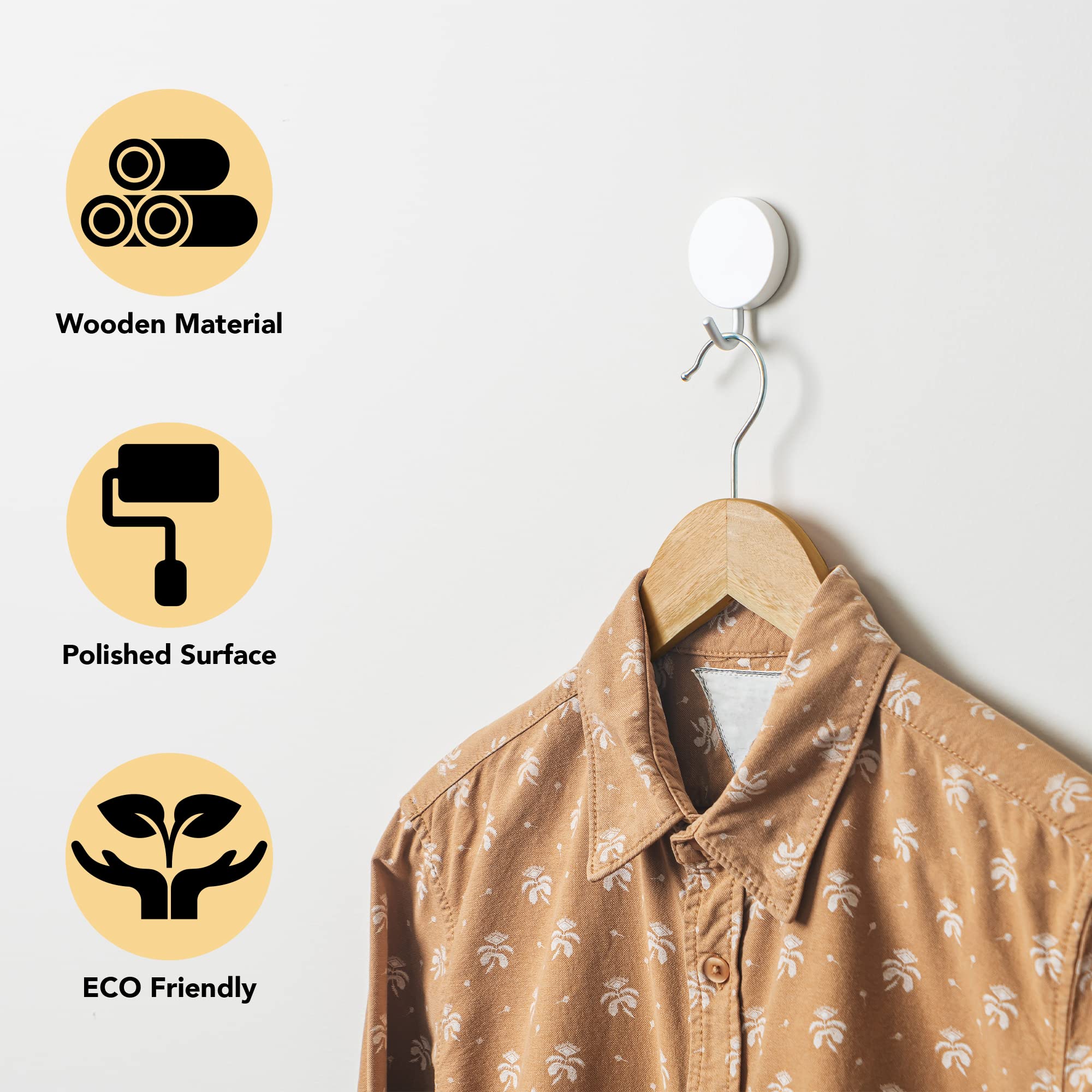 Premium 10-Pack Solid Wood Clothes Hangers - Natural Finish Multi-Functional Garment Hangers for Suits, Pants & Coats | Durable Wardrobe Organizer for Closet, Laundry Room & Travel