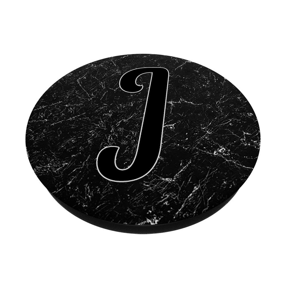 PopSockets J Initial Phone Grip & Stand - Black Letter J for Phones & Tablets | Secure Hold