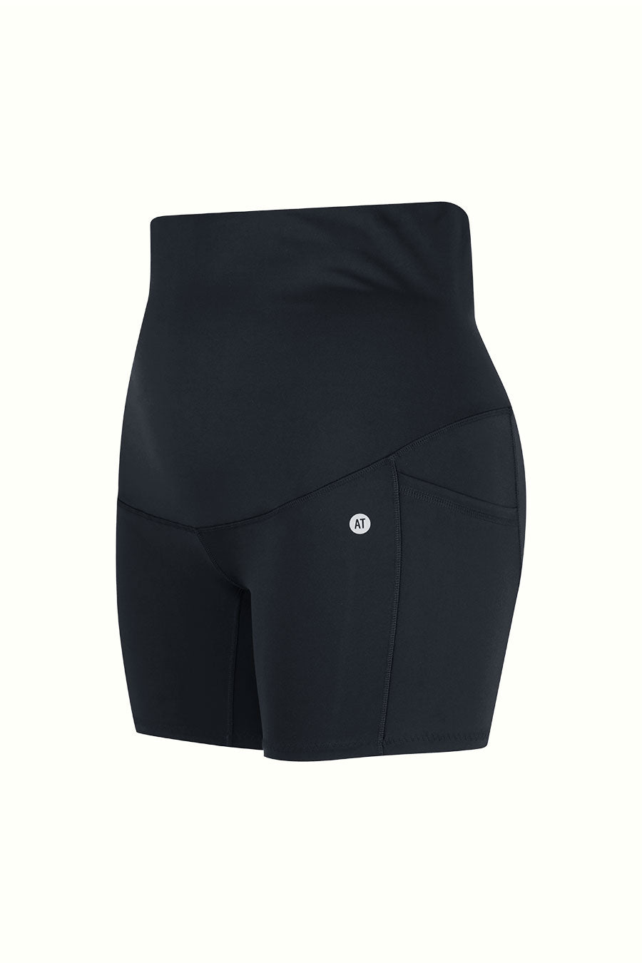 Comfortable Maternity Anti-Chafe Mid Shorts with Pockets - Black | Perfect for Pregnancy, Postpartum & Nursing | Soft Breathable Fabric for All-Day Wear