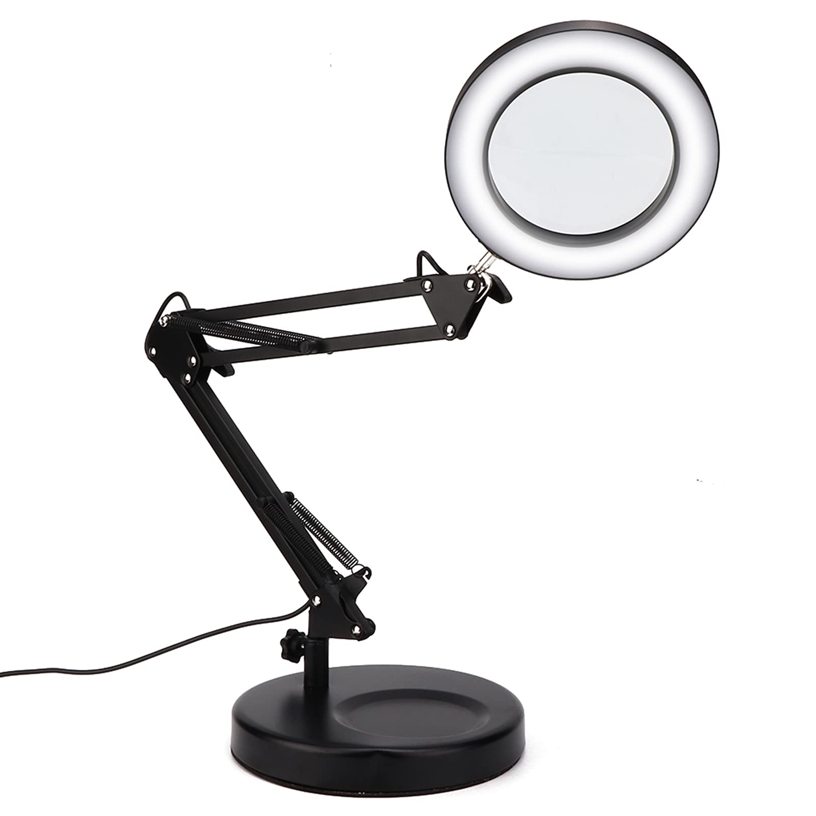 01 Magnifier Lamp with LED Light - Foldable Adjustable Desktop Magnifying Glass with Dimmer for Microblading, Tattoo Artists, Jewelry Making, Reading & Crafting - Perfect for Detailed Work & Hobby Projects