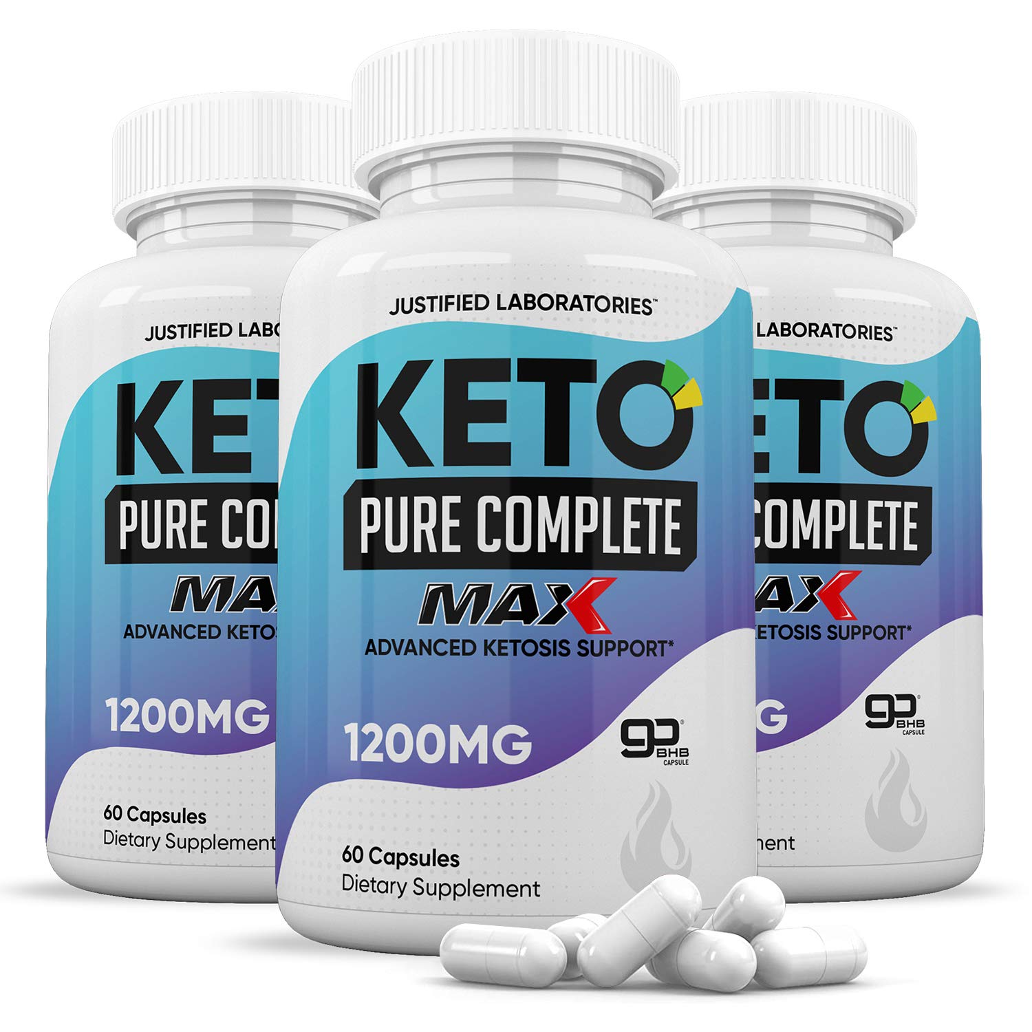 Keto Pure Complete Max 1200mg Ketogenic Supplement (3 Pack) - 180 Capsules with goBHB, Apple Cider Vinegar & Macadamia Nut Oil for Weight Loss & Energy Boost | Advanced Ketosis Support for Men & Women | Perfect for Low-Carb Diet & Intermittent Fasting