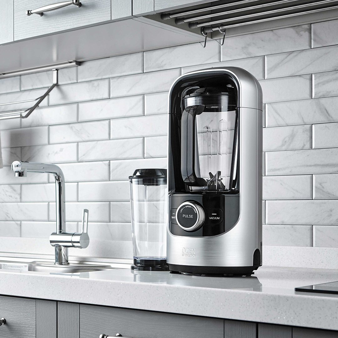 Premium Pado Ozen 500 Vacuum Blender – High-Performance Countertop Blender for Smoothies, Juices & Nutrient-Rich Blends | Prevents Separation | Includes Vacuum Storage Container (Silver) | Perfect for Healthy Breakfasts, Post-Workout Shakes & Meal Prep