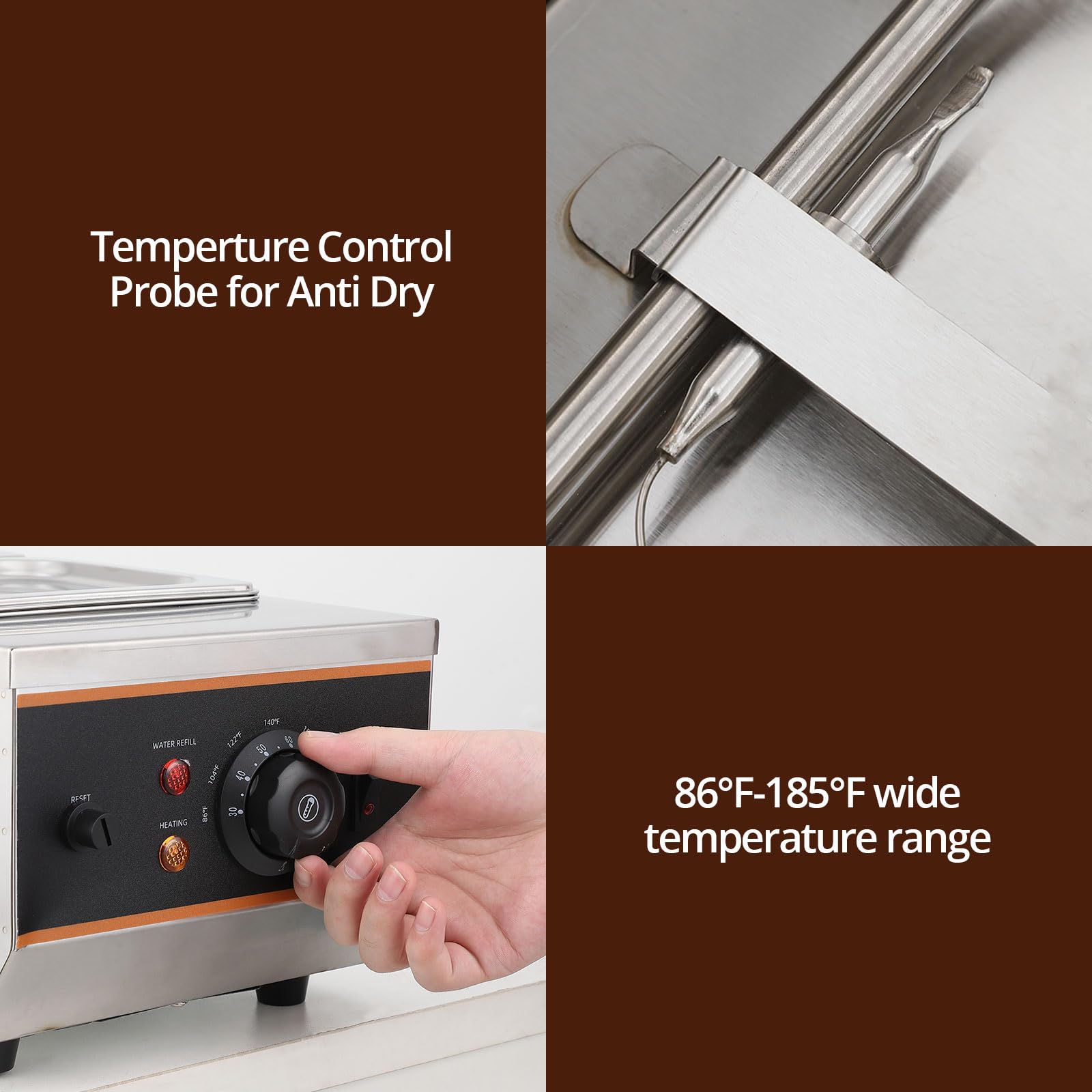Premium Chocolate Tempering Machine - 1.58 QT Dual Tank, Digital Temperature Control 86~176℉, 800W Stainless Steel Electric Food Warmer for Melting Chocolate, Milk, Cream - Perfect for Candy Making, Baking & Dessert Preparation