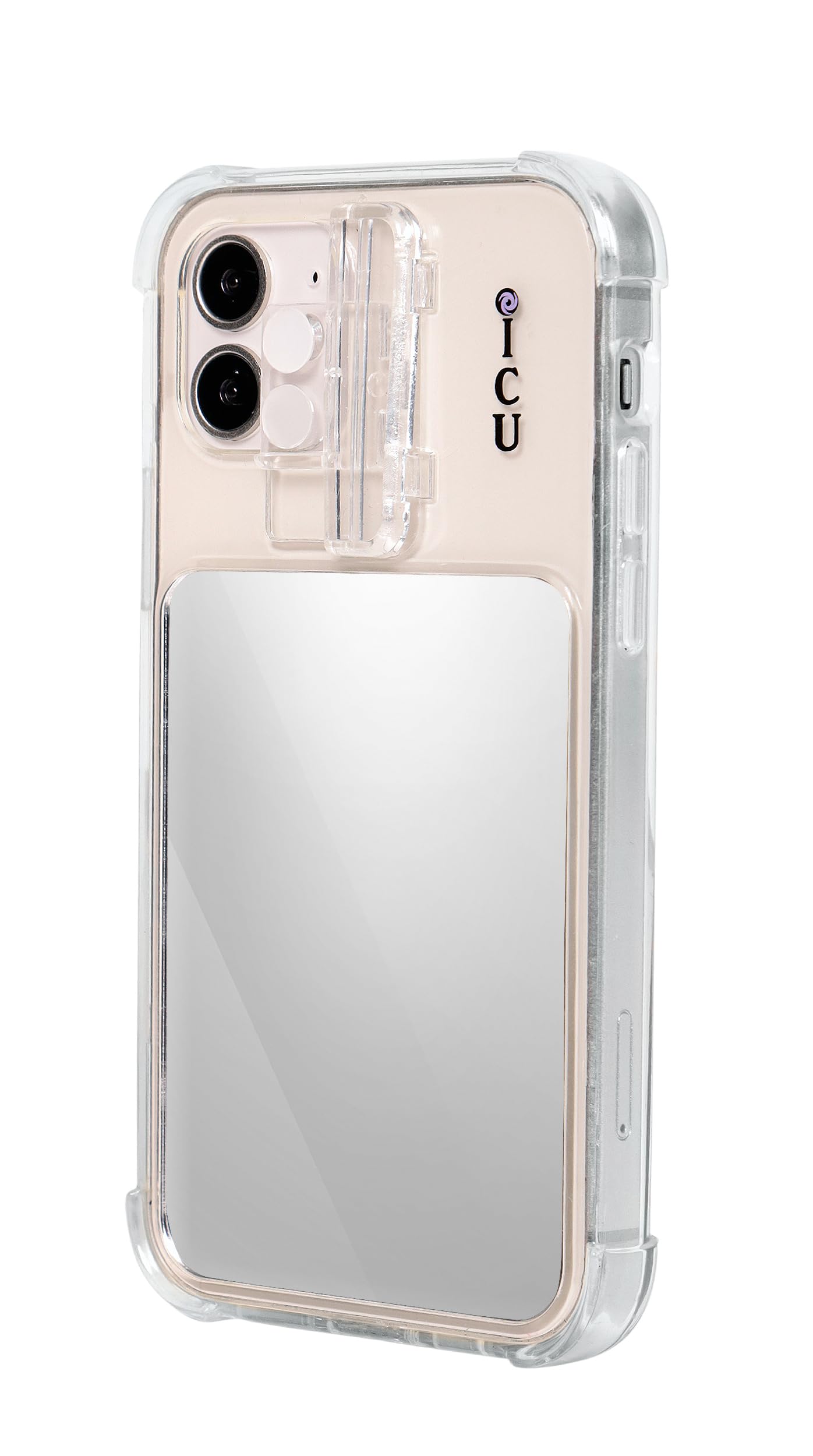 ICU Mirror Cell Case for iPhone 12 - Lighted Selfie Case with Vanity Mirror & Magsafe Compatibility | Shockproof Clear Cover for Women & Men | Perfect for Makeup Touch-ups, Selfies & Nighttime Use