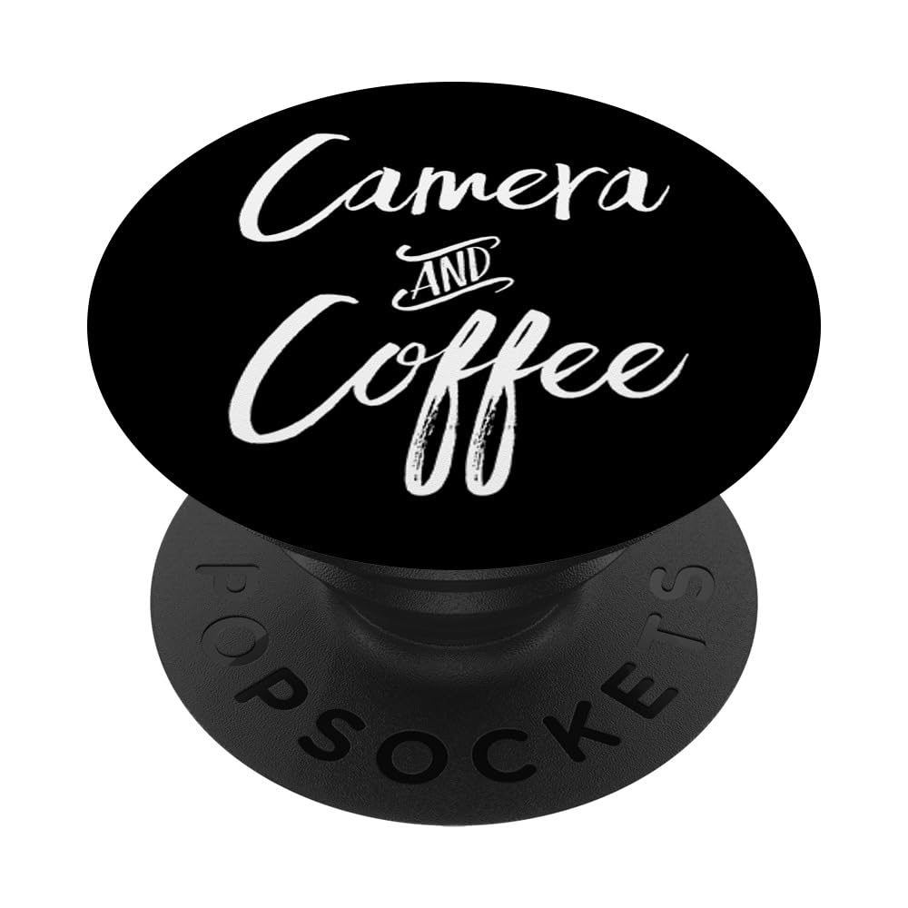 Funny Camera & Coffee PopSockets PopGrip - Cute Photographer Gift for Coffee Lovers | Perfect for Phone, Tablet & Laptop Use
