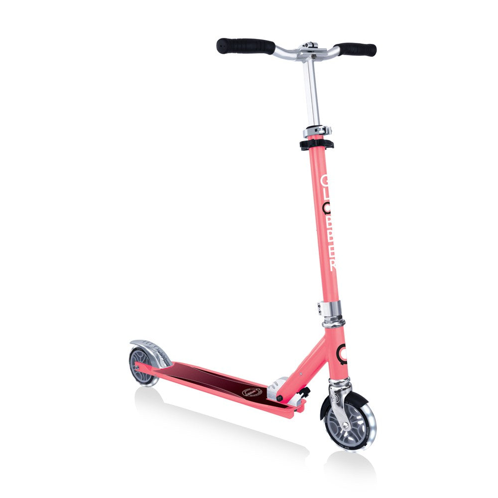 Globber Flow Element Lights Scooter for Kids - LED Light Up 3 Wheel Kick Scooter with Adjustable Handlebar - Perfect for Outdoor Play, Commuting & Neighborhood Rides