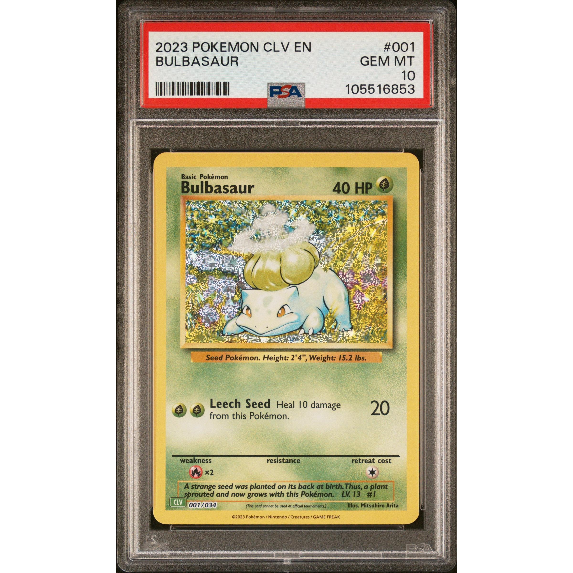 2023 Pokemon Classic Collection Bulbasaur #001/034 PSA 10 Graded Card - Perfect for Collectors, Gaming Enthusiasts & Pokemon TCG Battles