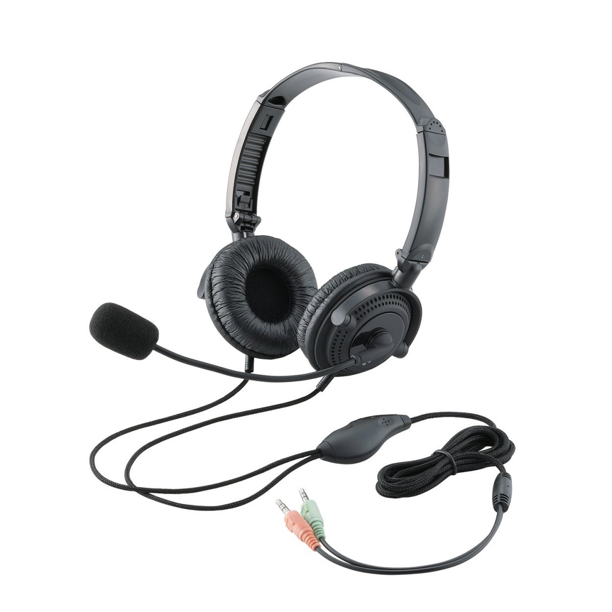 Elecom HS-HP20BK Over-Ear Folding Headphones with Large-Diameter Speakers - Noise Isolation, Comfortable for Gaming, Music & Office Work (Black)