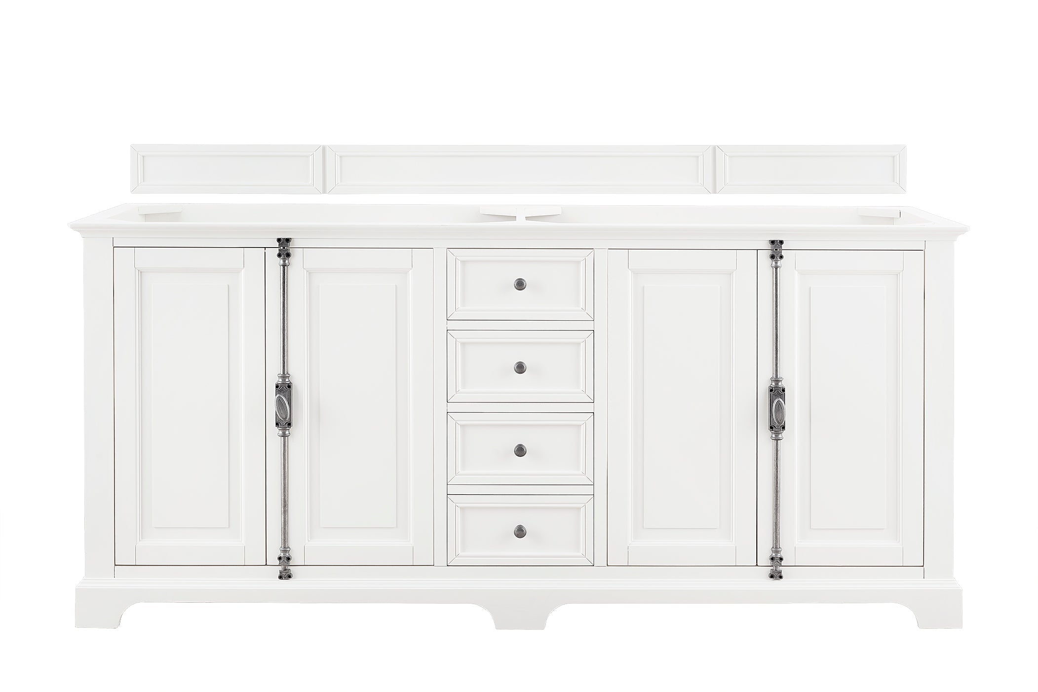 Providence 72-Inch Double Vanity Cabinet in Bright White - Perfect for Modern Bathroom Renovations & Master Bath Suites