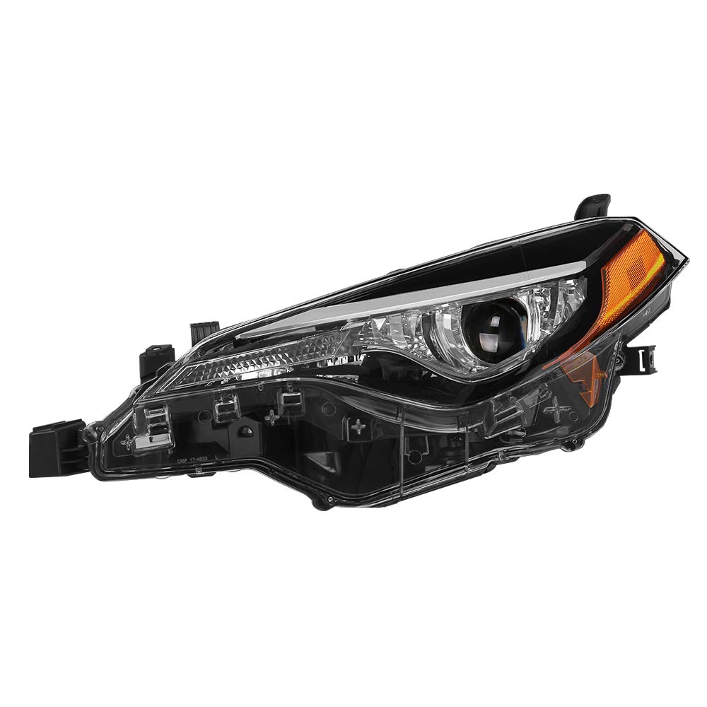 LED DRL Headlights for Toyota Corolla 2017-2018 - OEM Style Replacement - Black/Clear Lens - High Visibility Daytime Running Lights for Enhanced Safety & Style