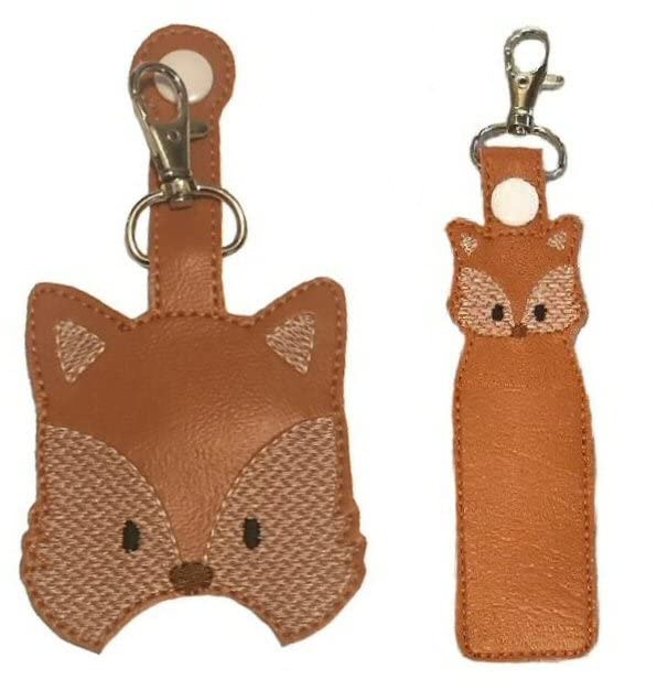 Fox Hand Sanitizer Holder & Lip Balm Organizer - Portable Keychain Clip for Purse, Backpack, Gym Bag - Essential Hygiene Accessory for Travel, Office, School, and Daily Use