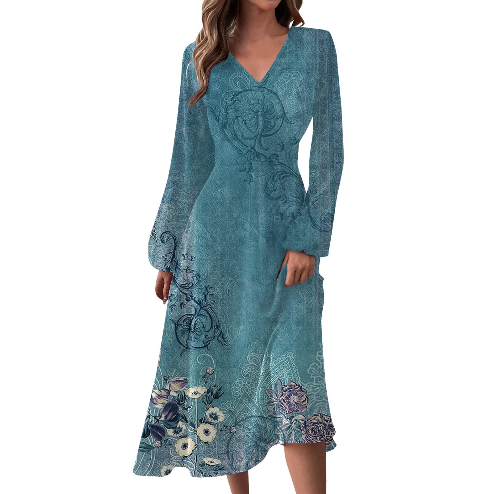 Plus Size Fall Dresses for Women 2024 - Long Sleeve Maxi Wedding Guest Dresses for Curvy Women | Elegant Formal Occasions & Autumn Events