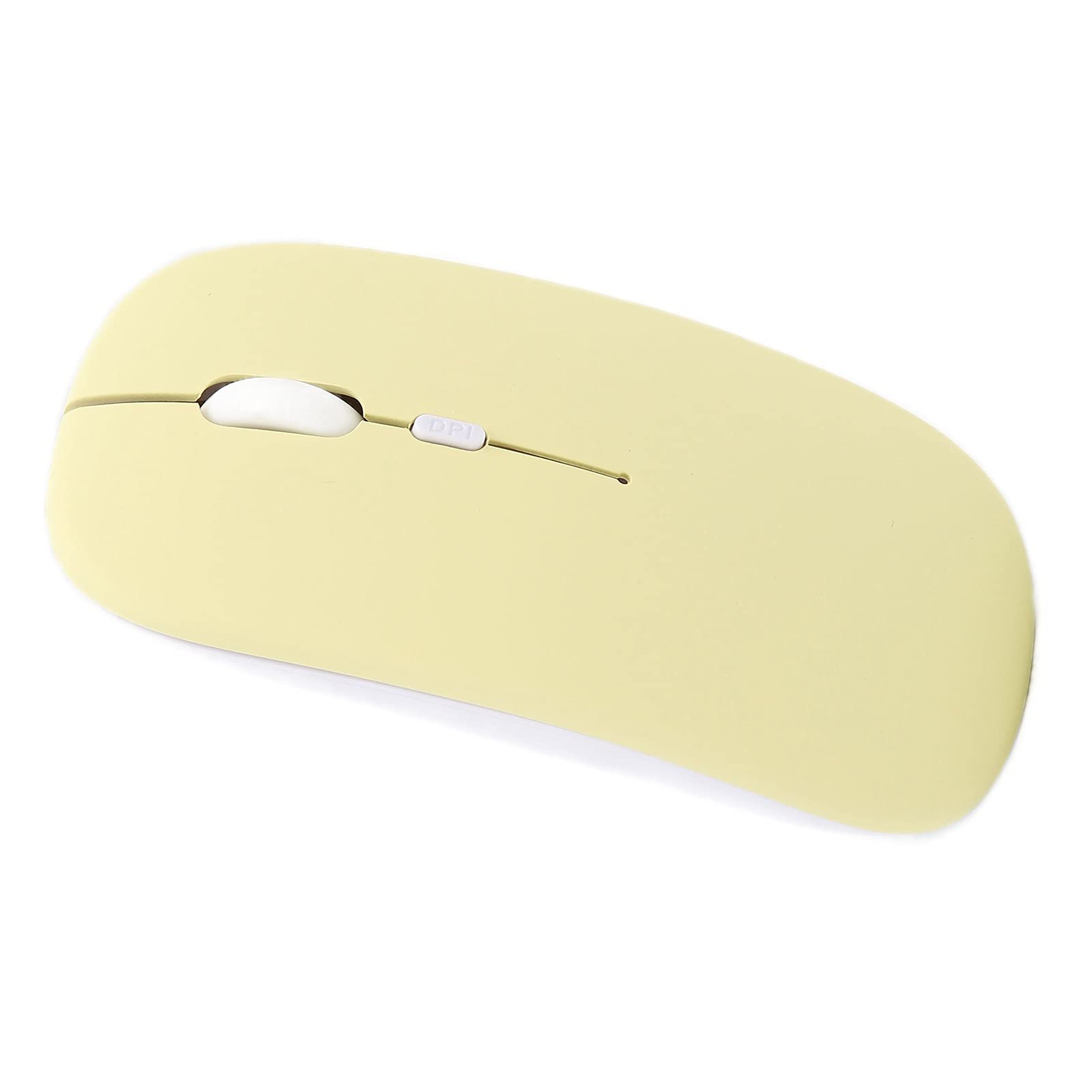 Zyyini Wireless Bluetooth Mouse, 1600 DPI Adjustable 3-Speed Optical Ergonomic Ultra-Thin Silent Mouse for Laptop, Computer, Tablet - Perfect for Office Work, Home Use & Travel (Yellow)
