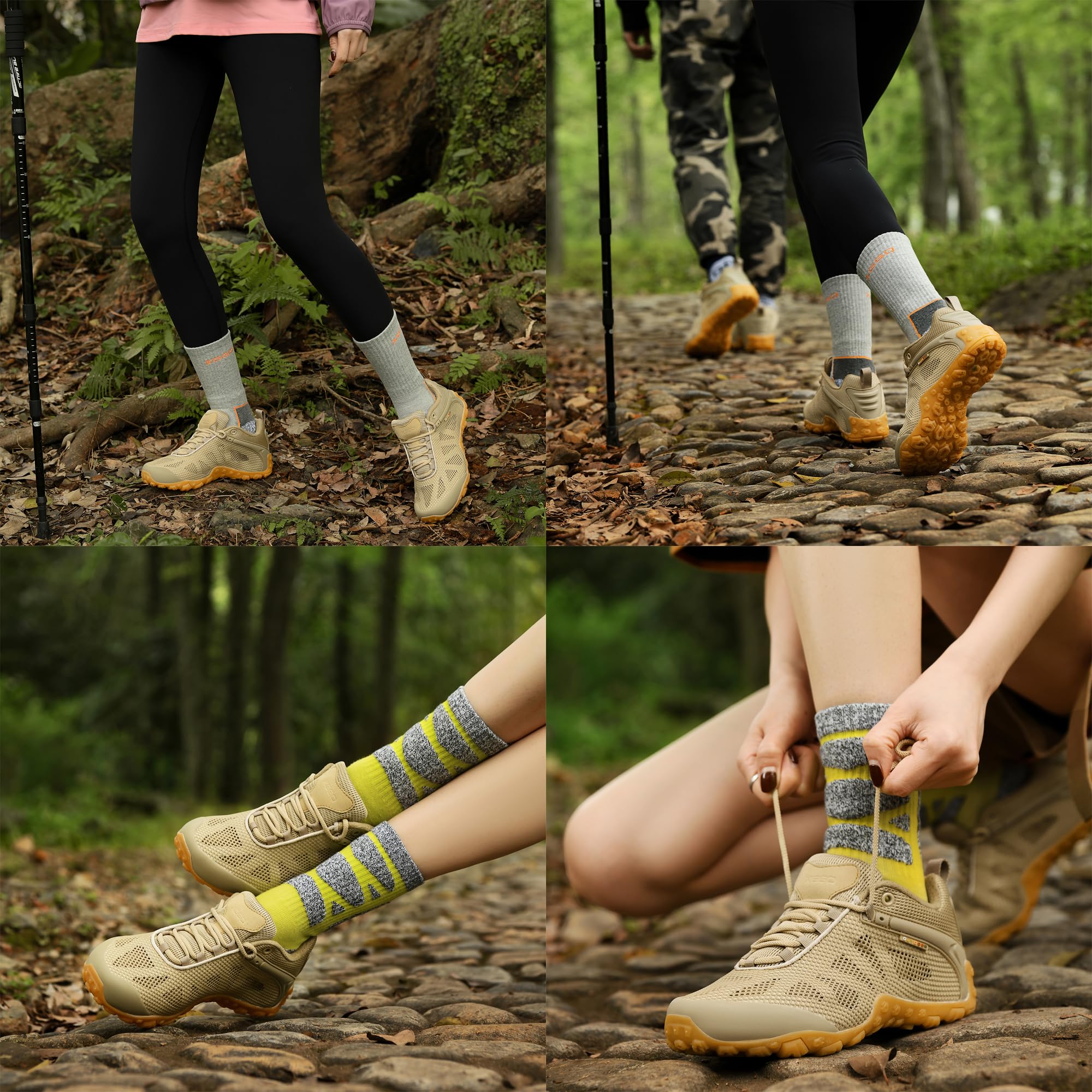 Breathable Mesh Hiking Shoes for Men & Women - Lightweight Trekking & Camping Shoes - Durable Low-Top Trail Running Sneakers for Outdoor Adventures