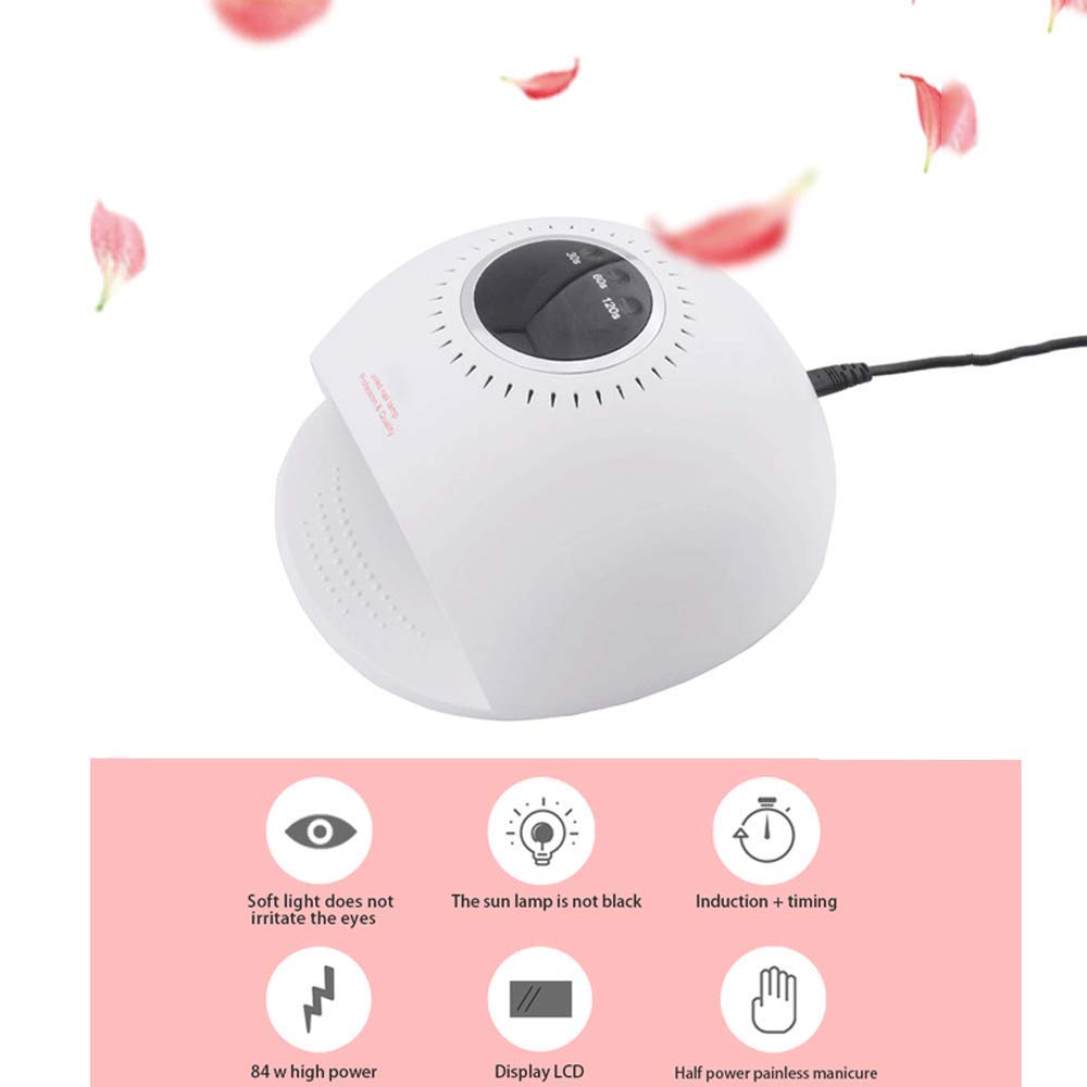 84W UV LED Nail Lamp with Auto-Sensing & 3 Timer Settings - Professional Gel Polish Dryer for Fingernails & Toenails - LCD Display for Home & Salon Manicure/Pedicure