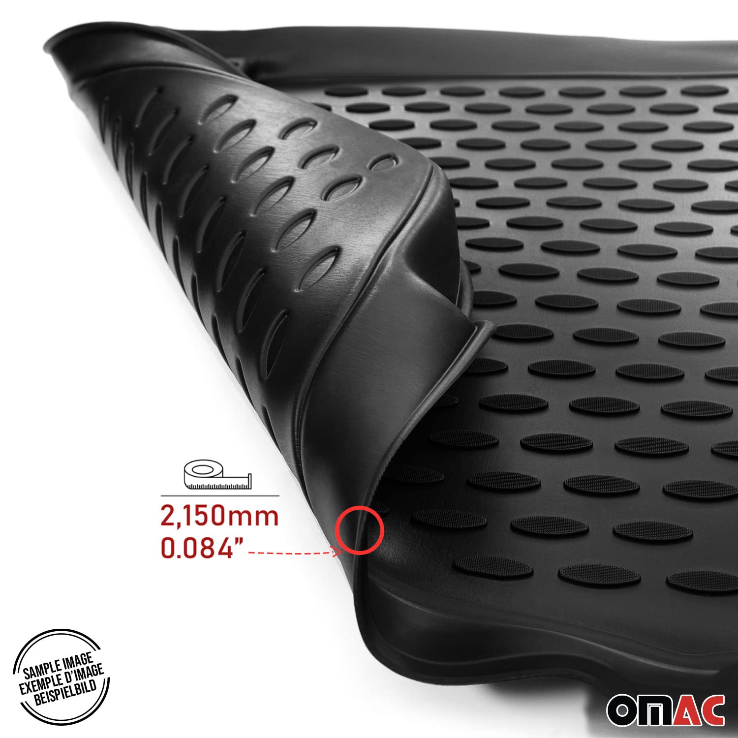 OMAC All-Weather Floor Mats for Jeep Compass 2017-2025 - 4-Piece TPE Car Mats Set - Black Custom Fit Liners - Perfect for Off-Road, Daily Commute & Winter Protection
