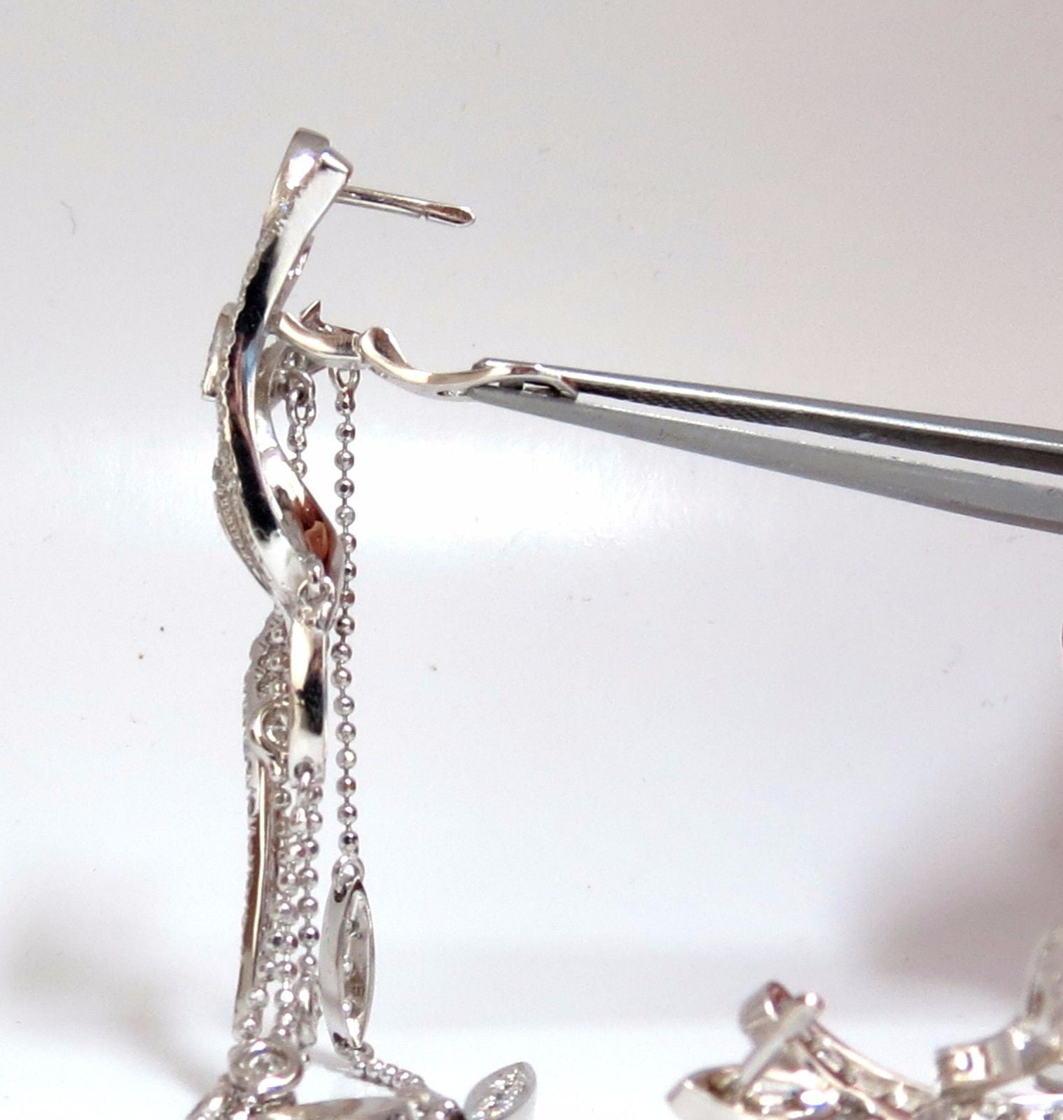 5.00ct Natural Diamond Dangle Ball Drop Earrings in 18K Gold - Elegant Jewelry for Weddings, Parties & Special Occasions