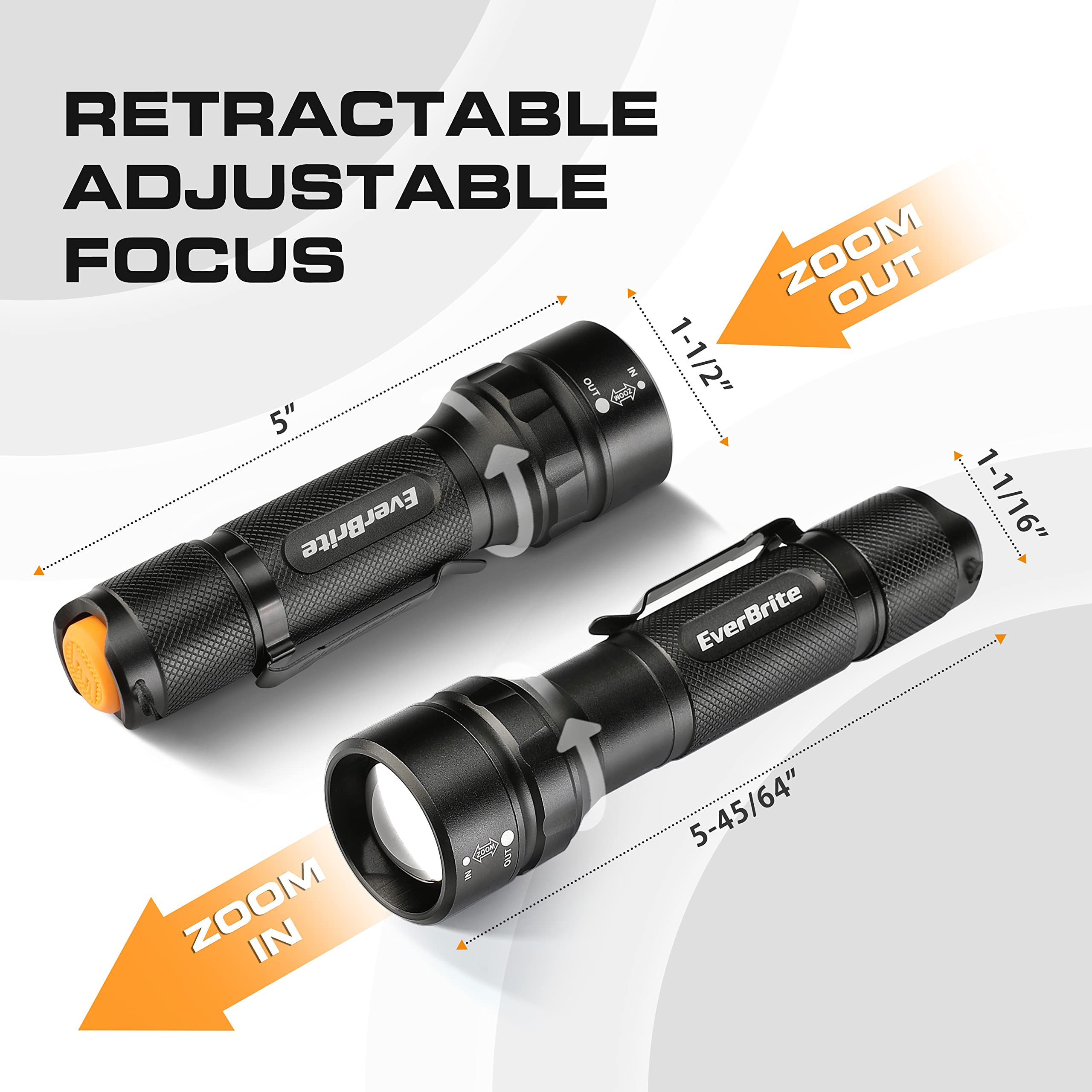 EverBrite 400 Lumens Tactical Flashlight - Zoomable LED Flashlight for Camping, Hiking, Emergency & Outdoor Adventures - Waterproof & Durable for Everyday Use