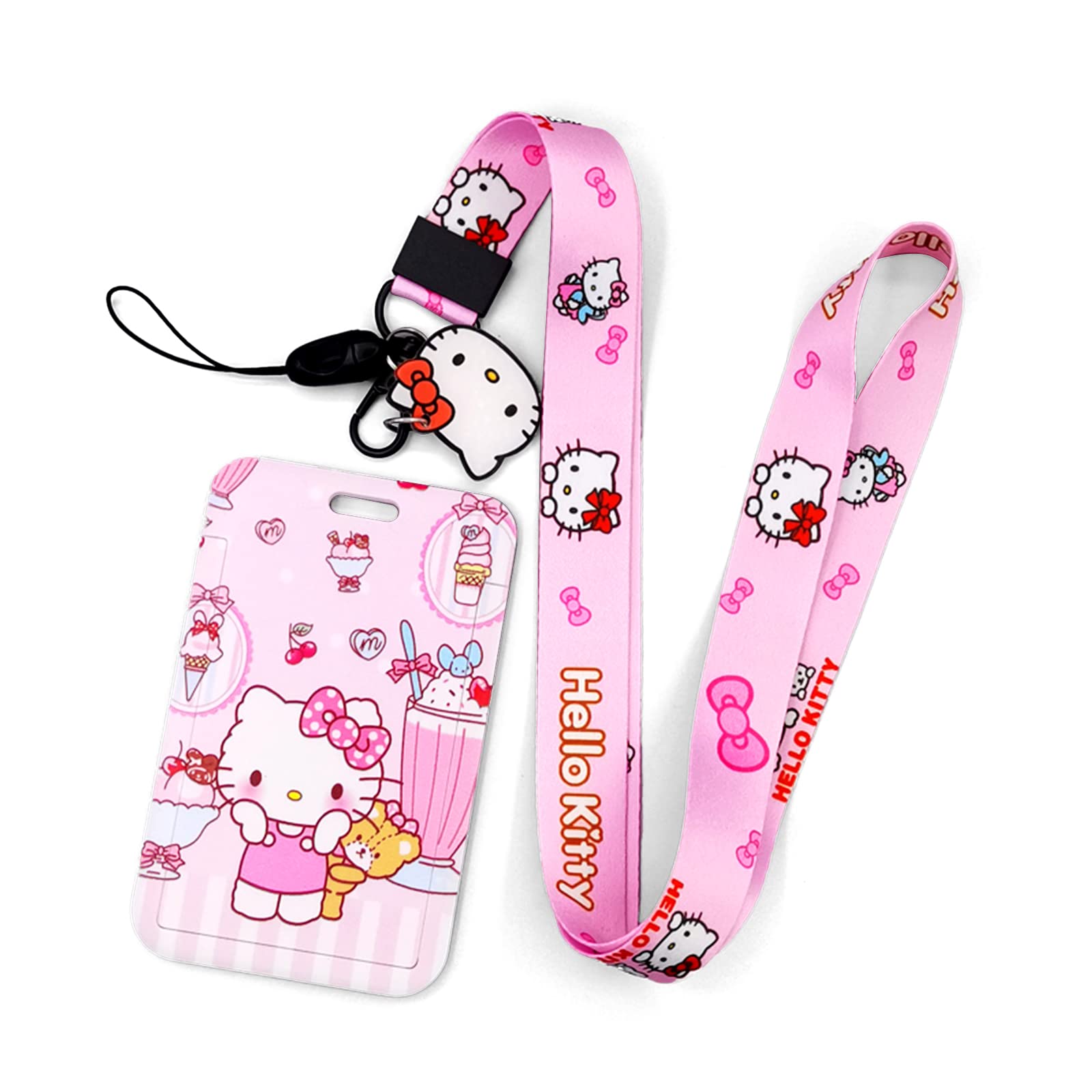 Hello Kitty Anime Lanyard with ID Card Holder for Work & Events