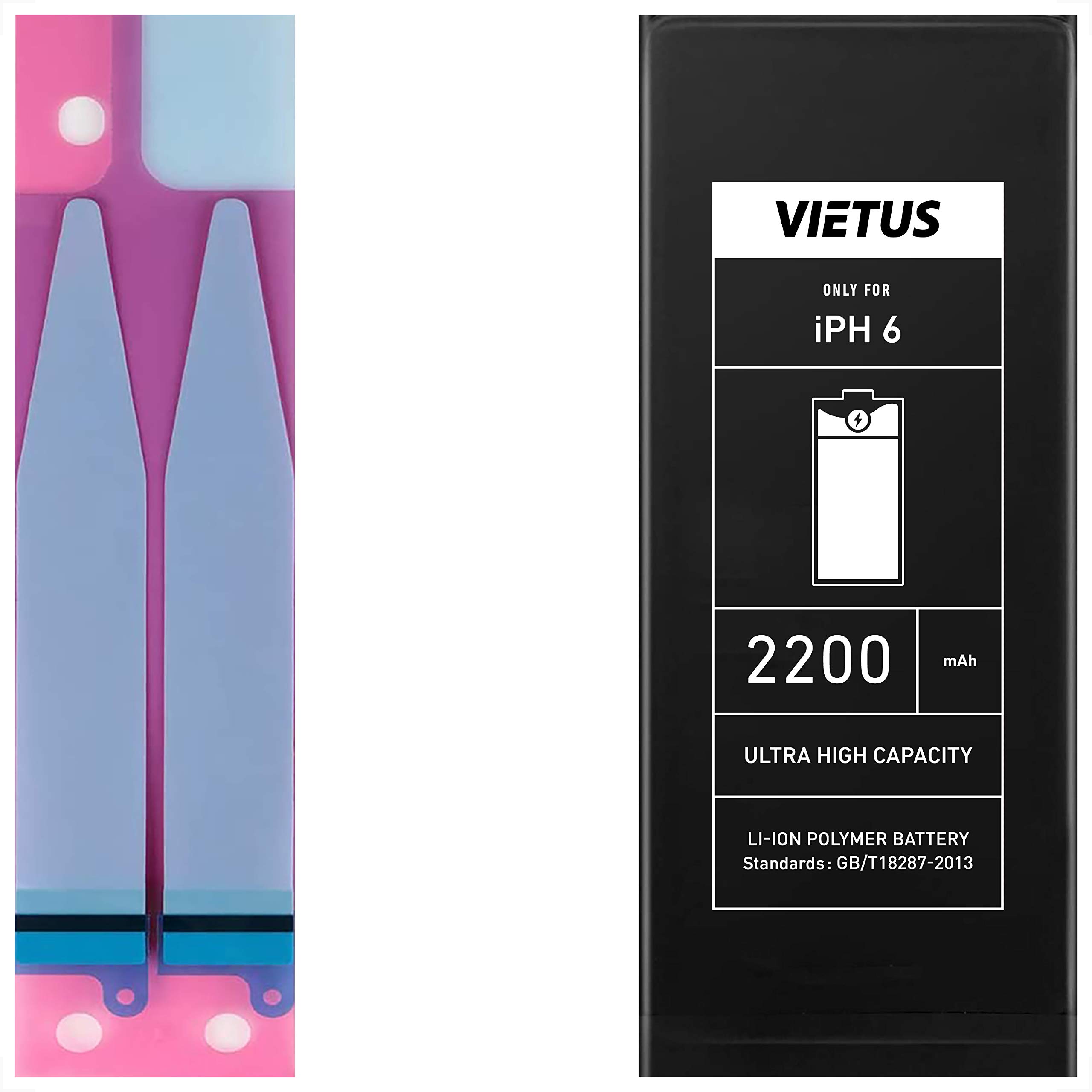 Vietus High Capacity Replacement Battery for iPhone 6 - 2200mAh Battery with Installation Tools Kit | Perfect for DIY Phone Repair & Battery Replacement at Home