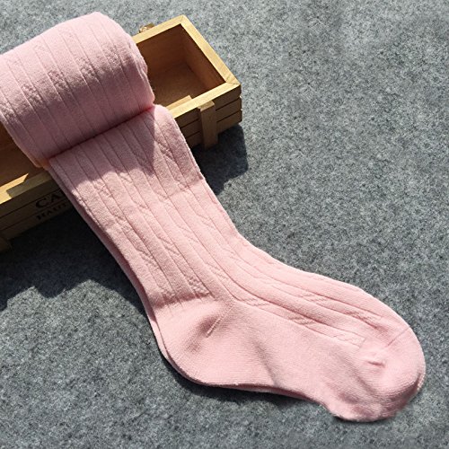 Monvecle Girls' Thick Cotton Stockings - Stretchy Cable Knit Footed Tights for Winter Warmth - Perfect for School, Playdates & Cold Weather Outfits