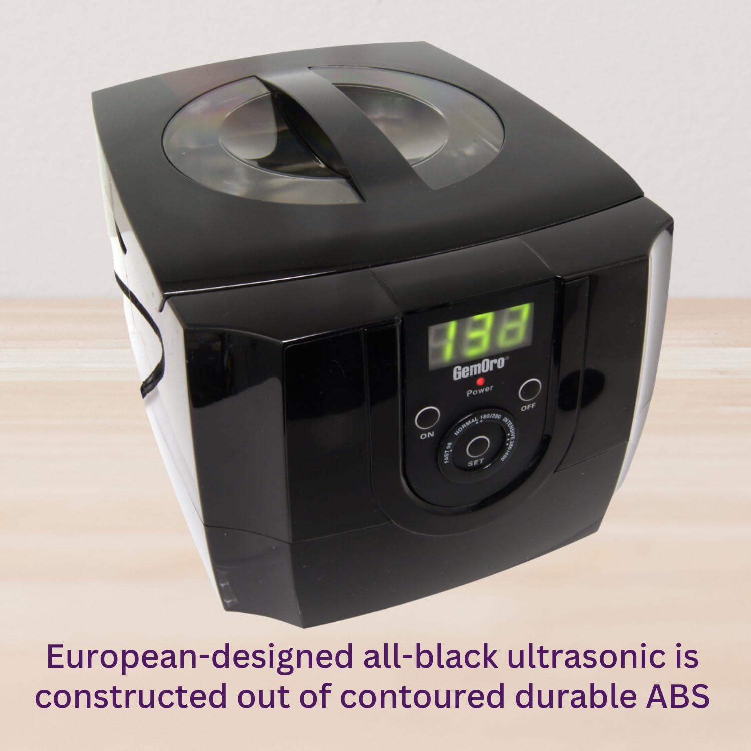 GemOro 1.2-Quart Ultrasonic Jewelry Cleaner with Digital Timer - Professional Cleaning Machine for Rings, Watches, Glasses & Earrings | Perfect for Home, Jewelry Stores & Spa Use (Model 1785)